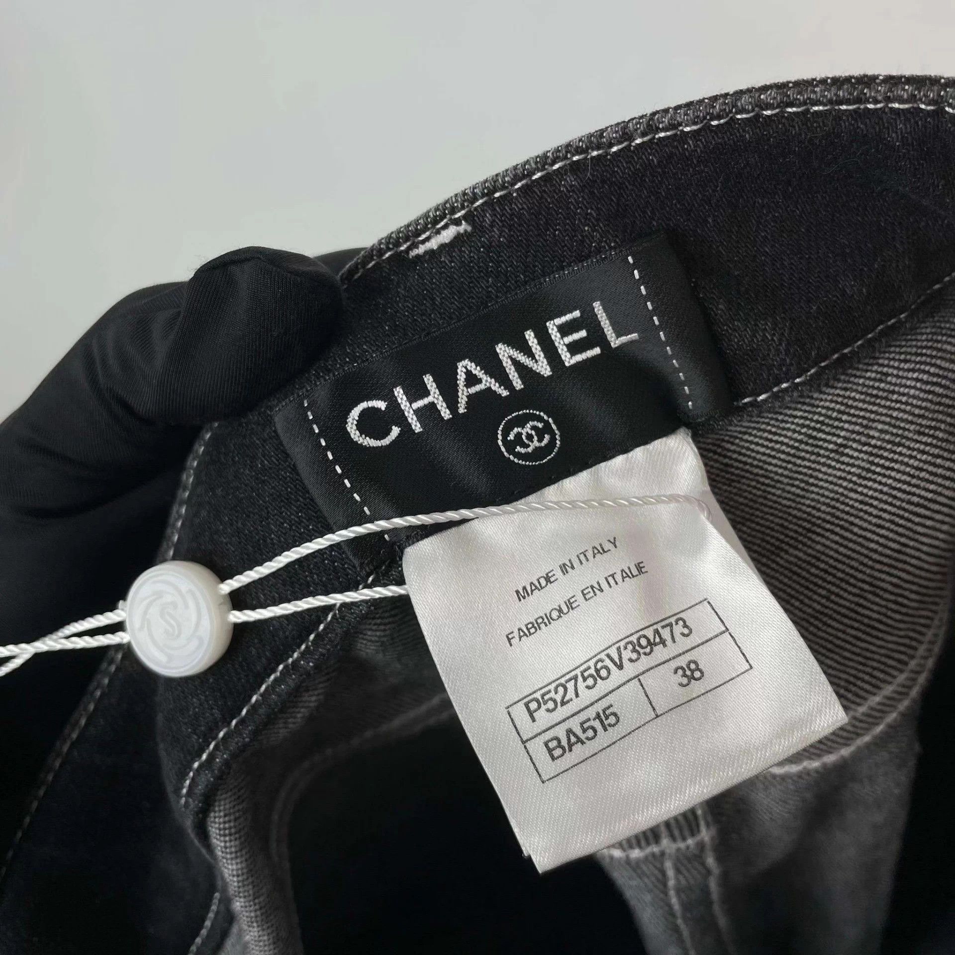 Chanel Chanel Denim Print Gray 38 Pants Size 27" / US 4 / IT 40 - 3 Thumbnail