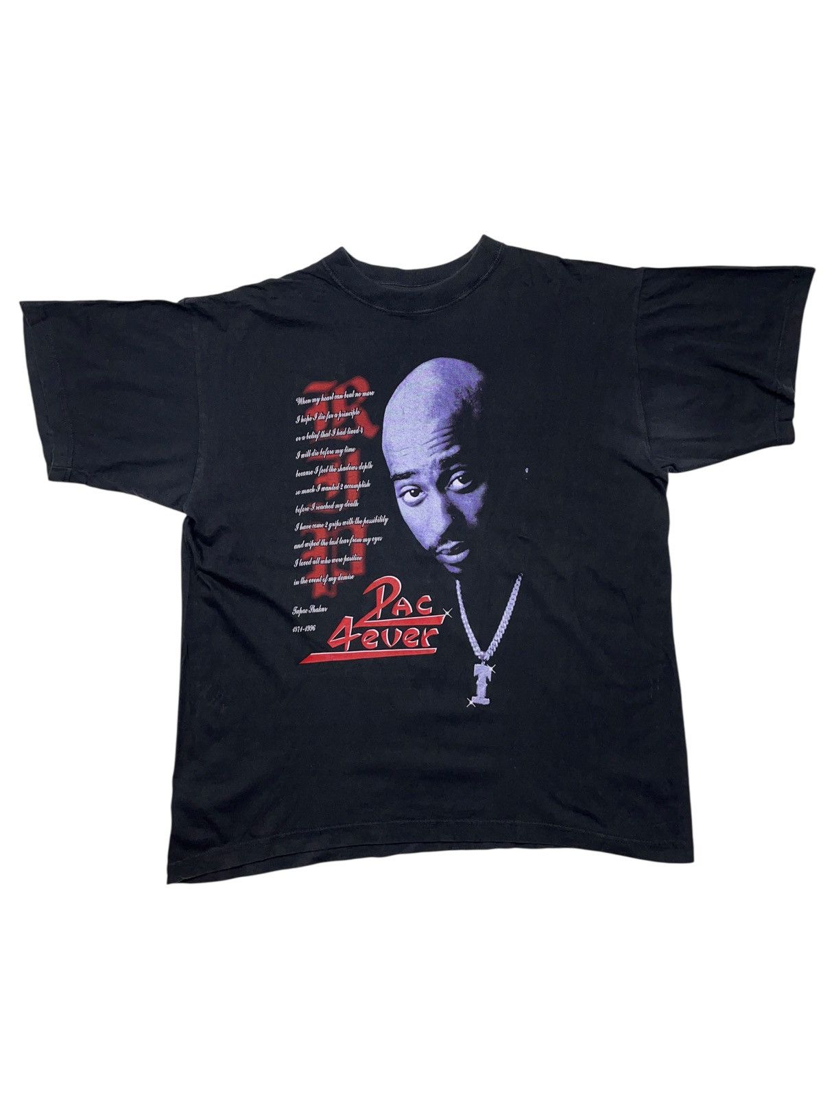 Rap Tees Vintage 90s 2Pac 4ever Bootleg Rap Tee Memorial Snoop Dogg Size US XL / EU 56 / 4 - 1 Thumbnail