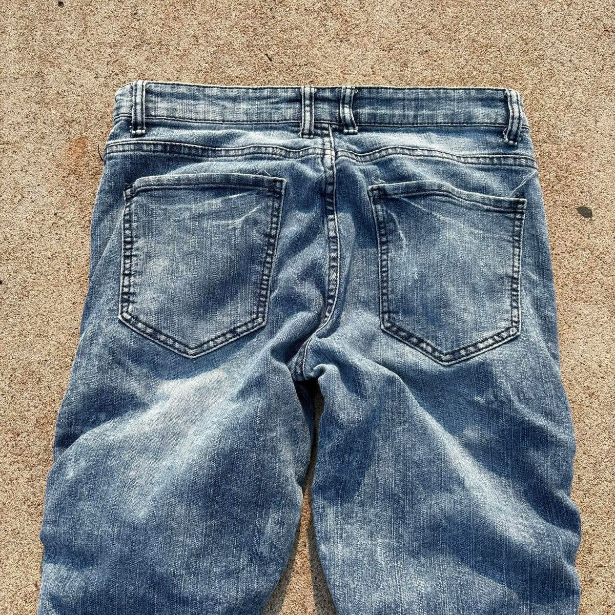 Japanese Brand Encrypted Biker Distressed Denim Jeans Panel Knee Moto Style Size US 32 / EU 48 - 10 Thumbnail
