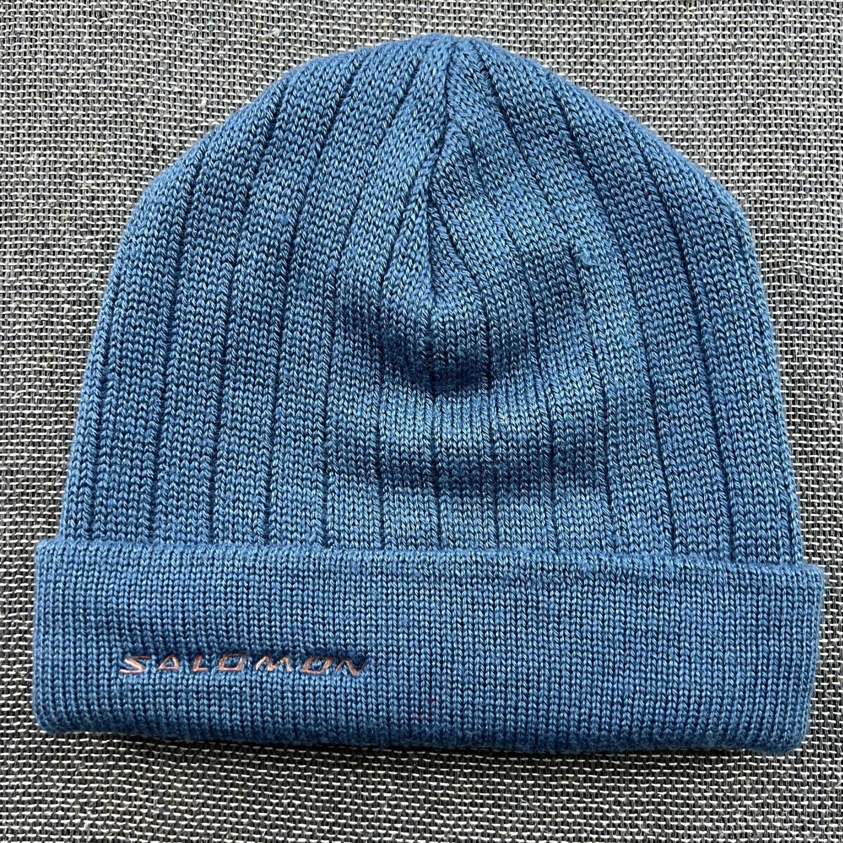 Salomon VINTAGE Salomon Beanie Hat One Size Blue Wool Blend Y2K Size ONE SIZE - 4 Thumbnail