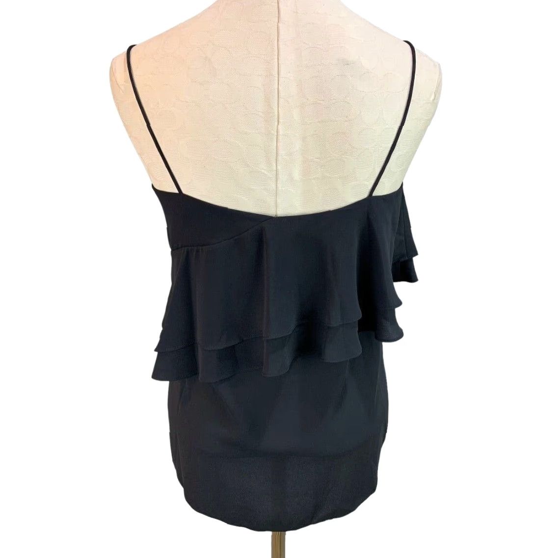 J.Crew J.Crew Blouse Tall Women's 4T Black Spaghetti Strap Ruffle Bodice Size S / US 4 / IT 40 - 5 Thumbnail