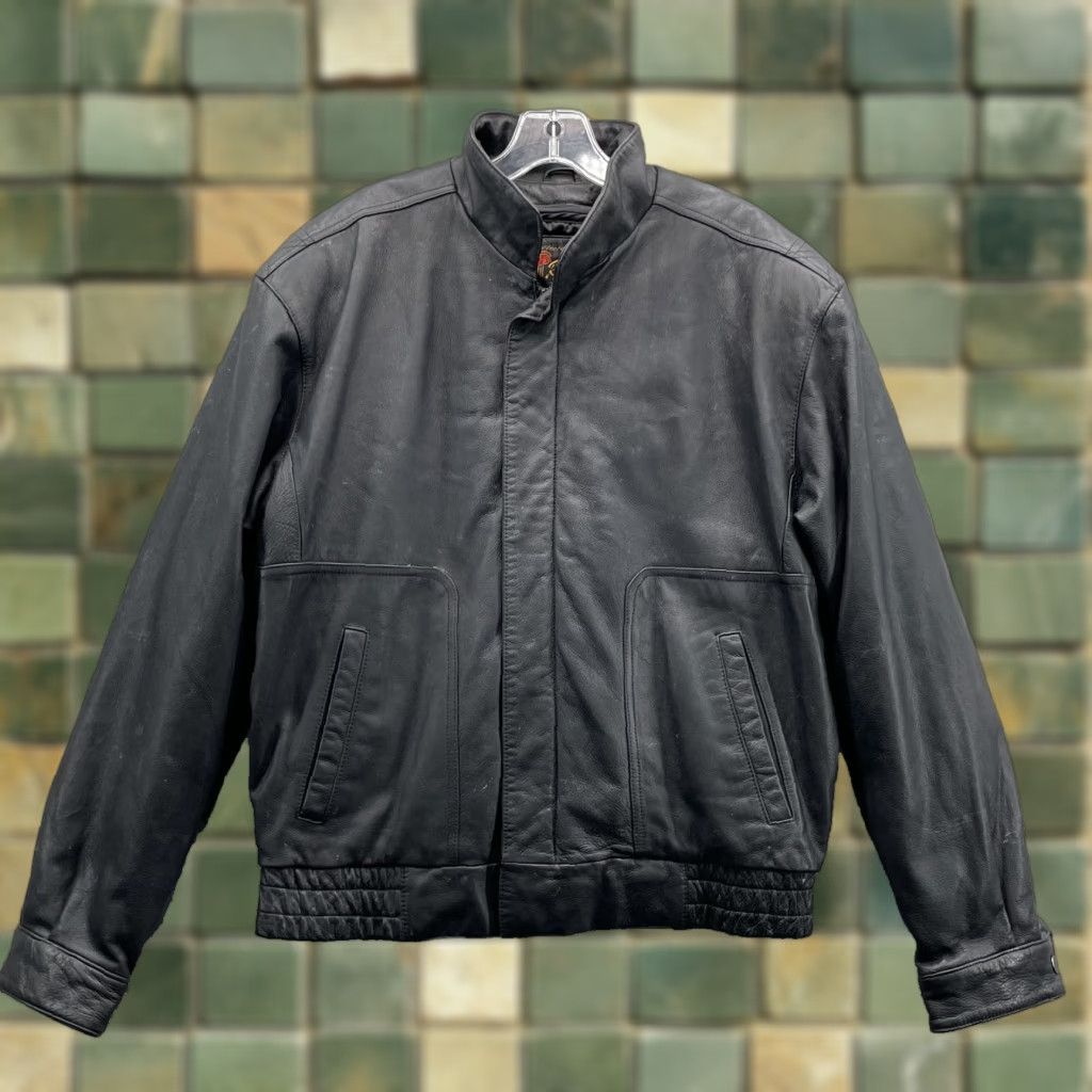 Vintage VINTAGE Reed 100% Leather Bomber Jacket Men's 40 Thinsulate Black Flight Moto Streetwear Jacket Black 40 Mens Size US XXS / EU 40 - 1 Thumbnail
