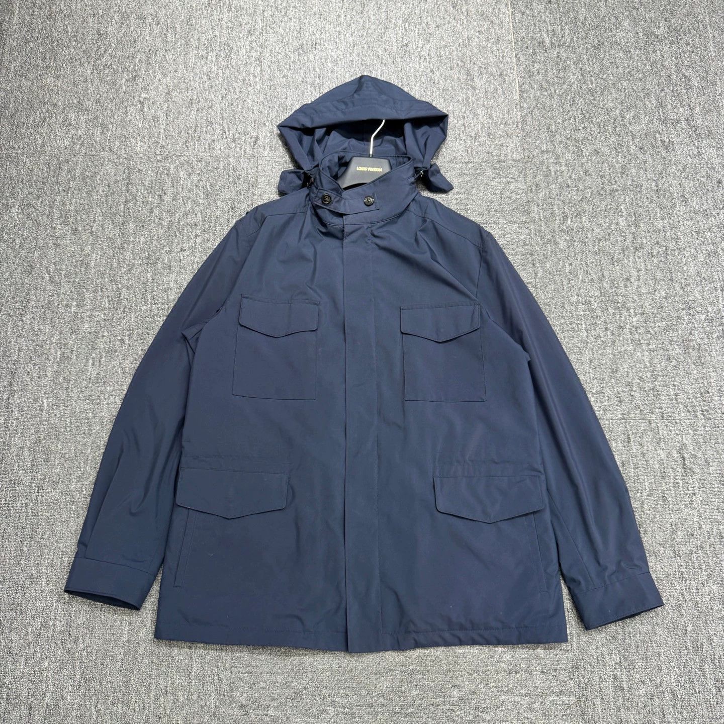 Blue Hooded Jacket with Multiple Pockets - Size M