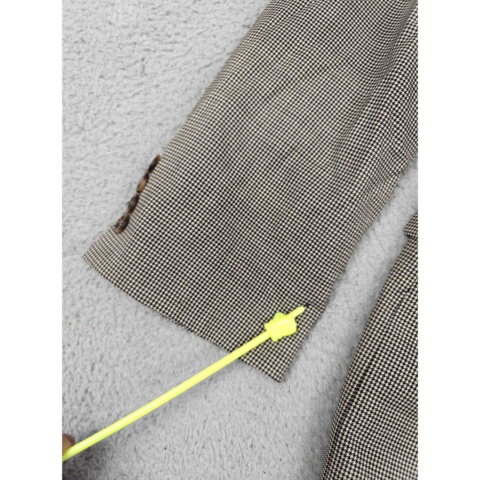 Ralph Lauren VINTAGE Lauren Ralph Lauren Blazer Mens 42L Beige Check Wool Sport Coat Jacket Size 42R - 2 Thumbnail