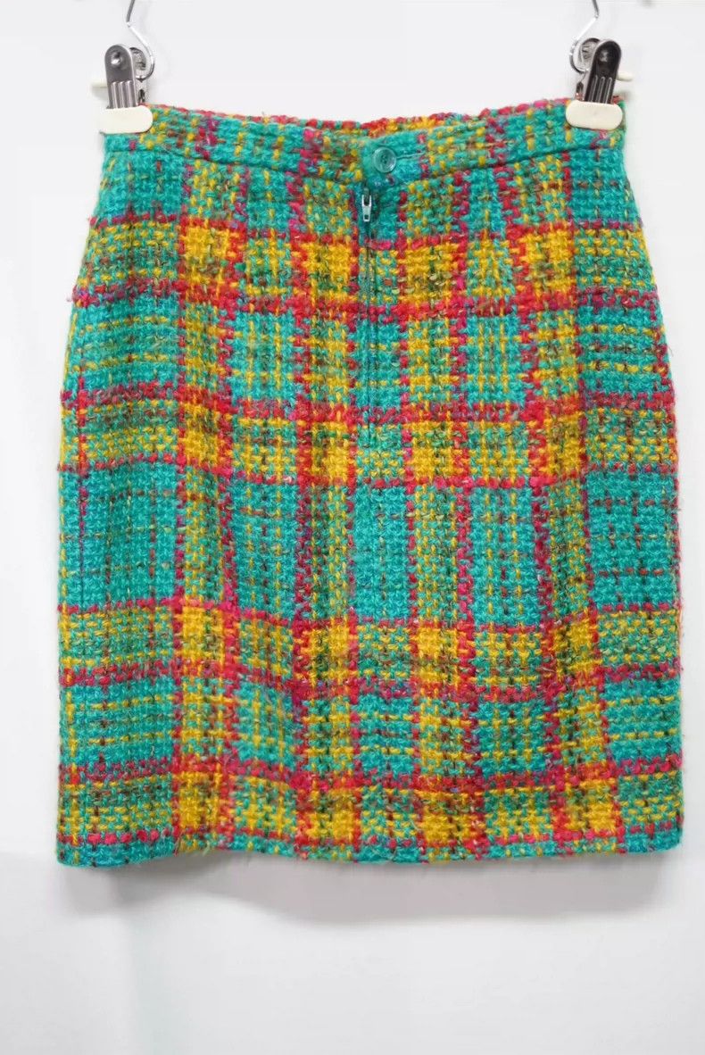 Kenzo KENZO A beautiful knitted checkered baggy skirt Size 25" / US 0 / IT 36 - 5 Thumbnail