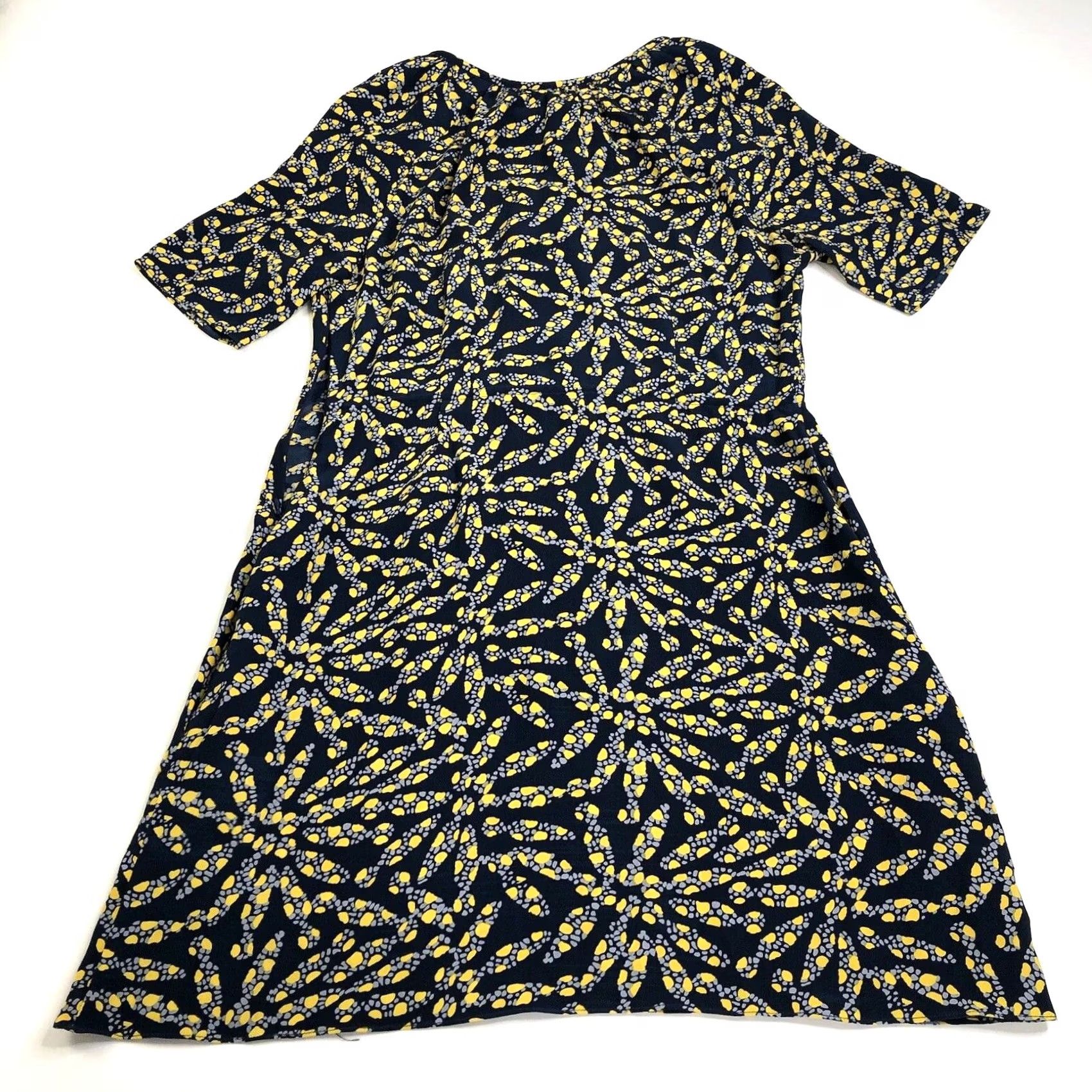 Vintage Tucker Tunic Blouse Medium 100% Silk Pullover Top Shirt Dress Blouse Blue Size M / US 6-8 / IT 42-44 - 3 Thumbnail