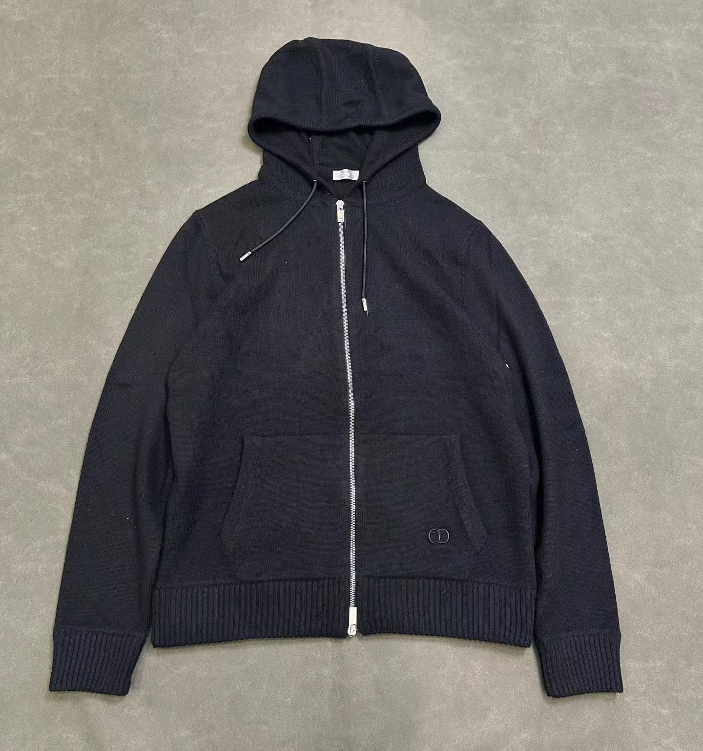 Dior Dior Logo Embroidery Cashmere Zipper Hoodie Black L Size US L / EU 52-54 / 3 - 2 Thumbnail