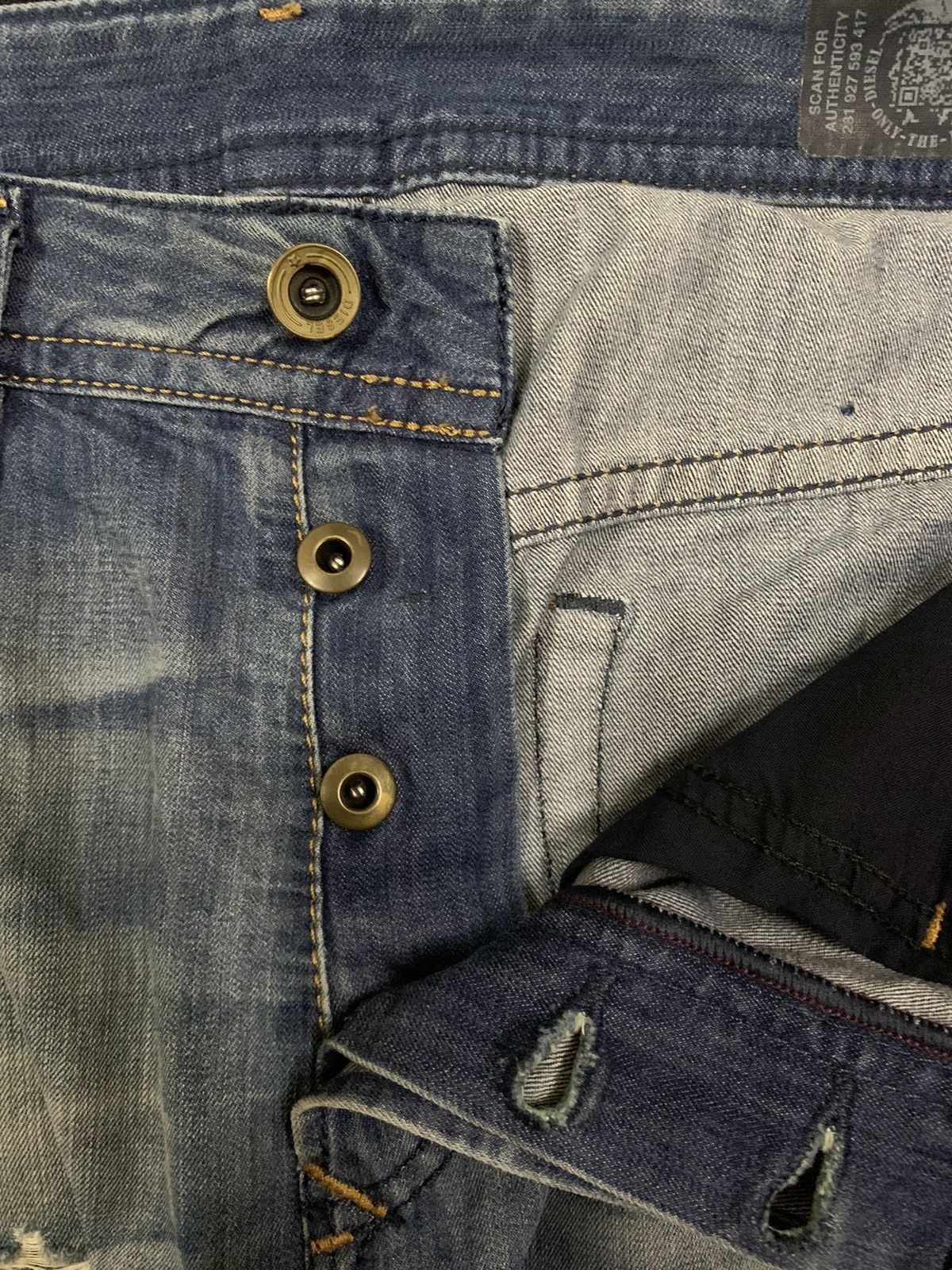 Diesel Diesel Blue Eyecons 2016/2Edition Blue Wash Distressed Jeans Size US 32 / EU 48 - 4 Thumbnail