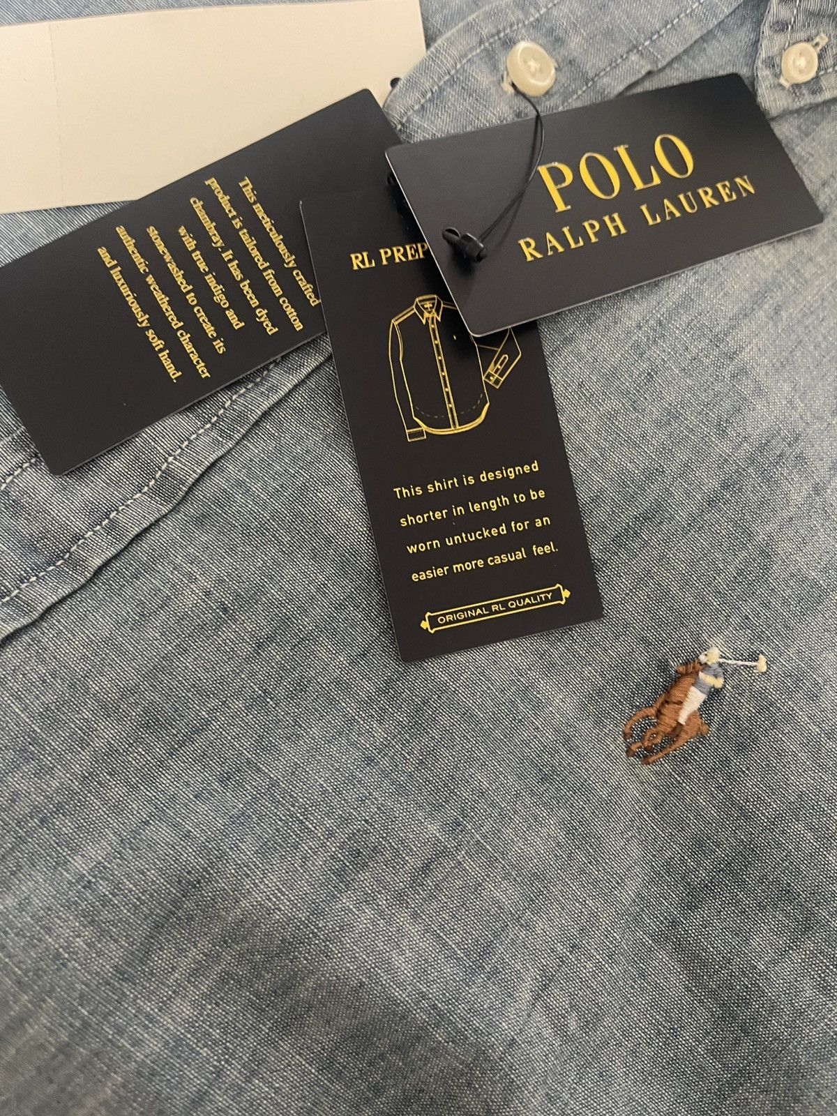 Polo Ralph Lauren Polo Ralph Lauren mens chambray indigo shirt L New Size US L / EU 52-54 / 3 - 5 Thumbnail