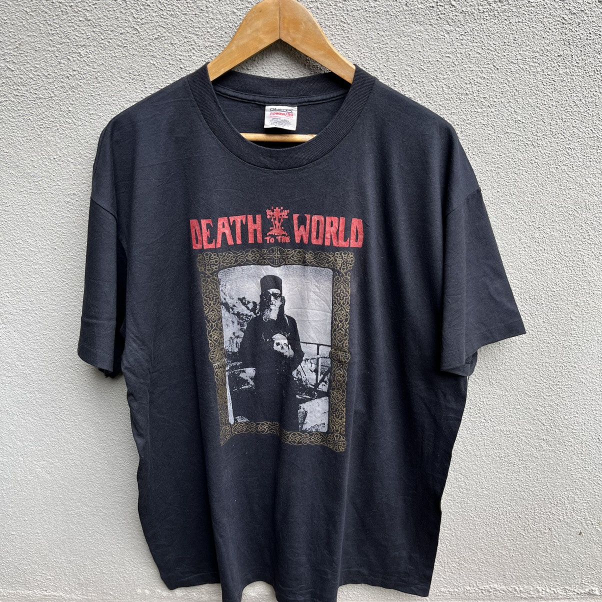 Vintage Vintage DEATH TO THE WORLD horror photo tee satanic Size US XL / EU 56 / 4 - 2 Thumbnail