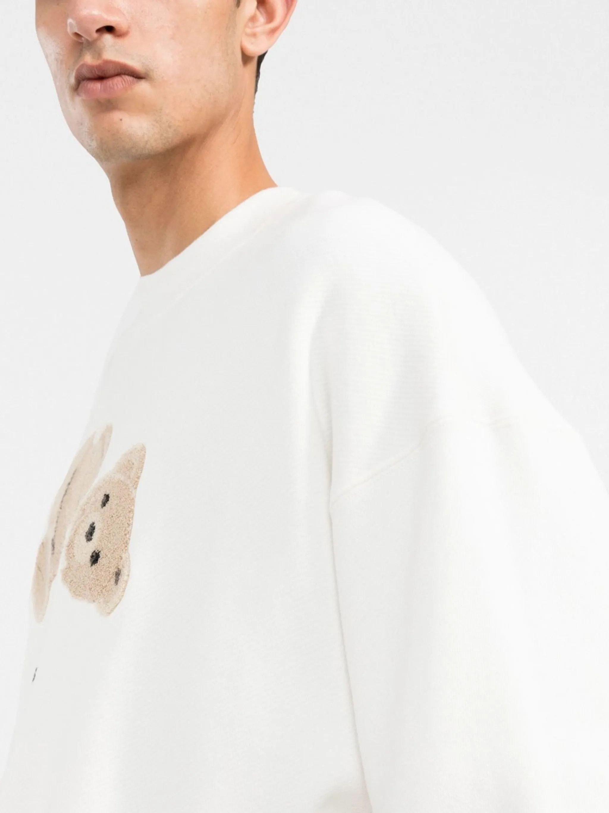 Palm Angels o1gr1nt0325 Kill The Bear Crewneck Sweatshirt in White Size US L / EU 52-54 / 3 - 5 Thumbnail