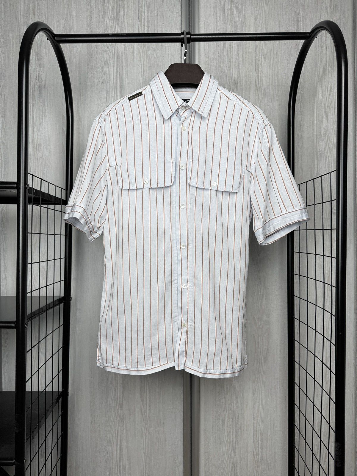 Dolce & Gabbana Dolce & Gabbana blue pinstripe short sleeve 2 pockets shirt Size US M / EU 48-50 / 2 - 1 Thumbnail