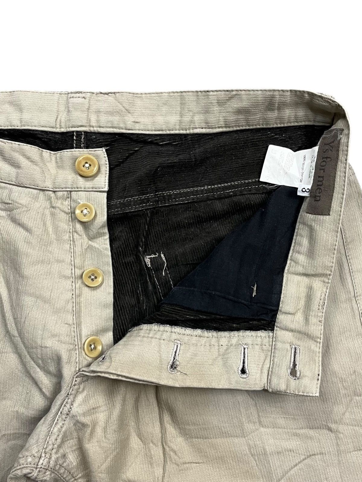 Yohji Yamamoto Y’S For Men - Broken White Corduroy Pants Size US 30 / EU 46 - 6 Thumbnail