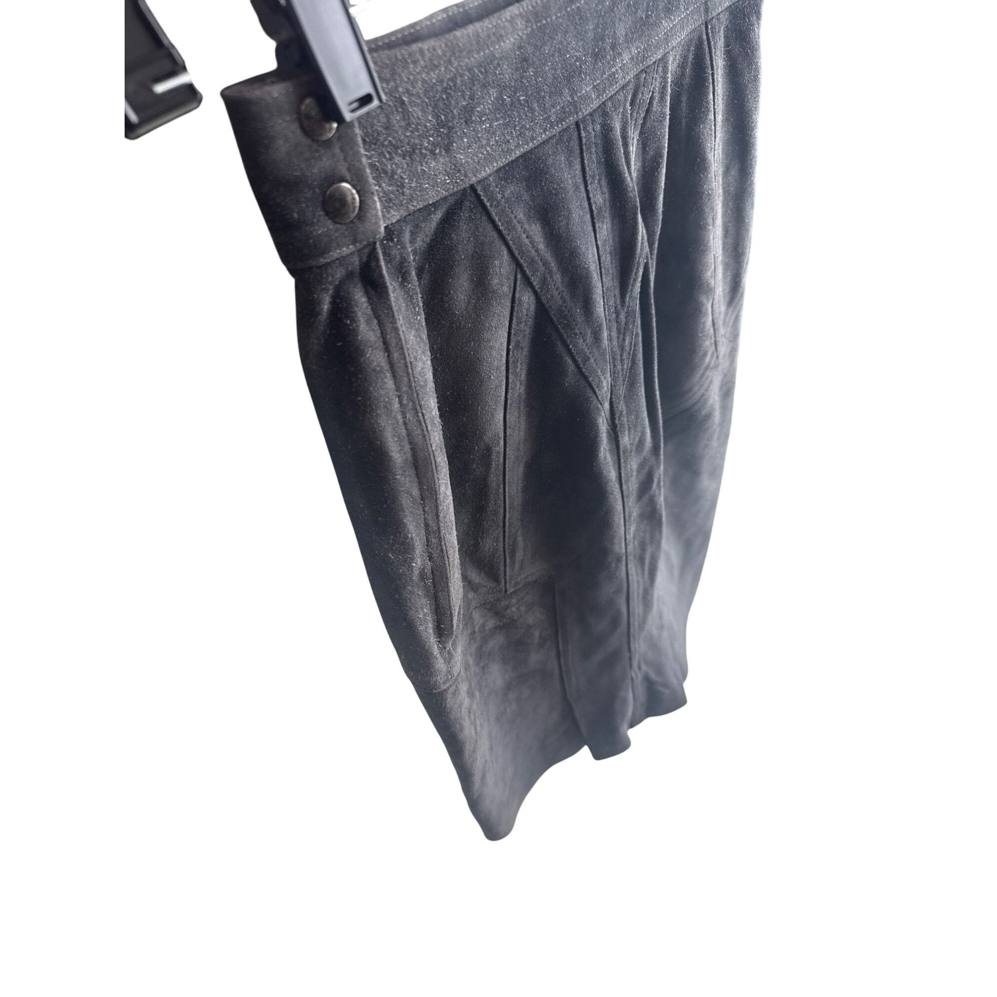 Designer Alaïa Paris Vintage Gray Suede High Waist Skirt Size 38 Made Size 27" / US 4 / IT 40 - 3 Thumbnail