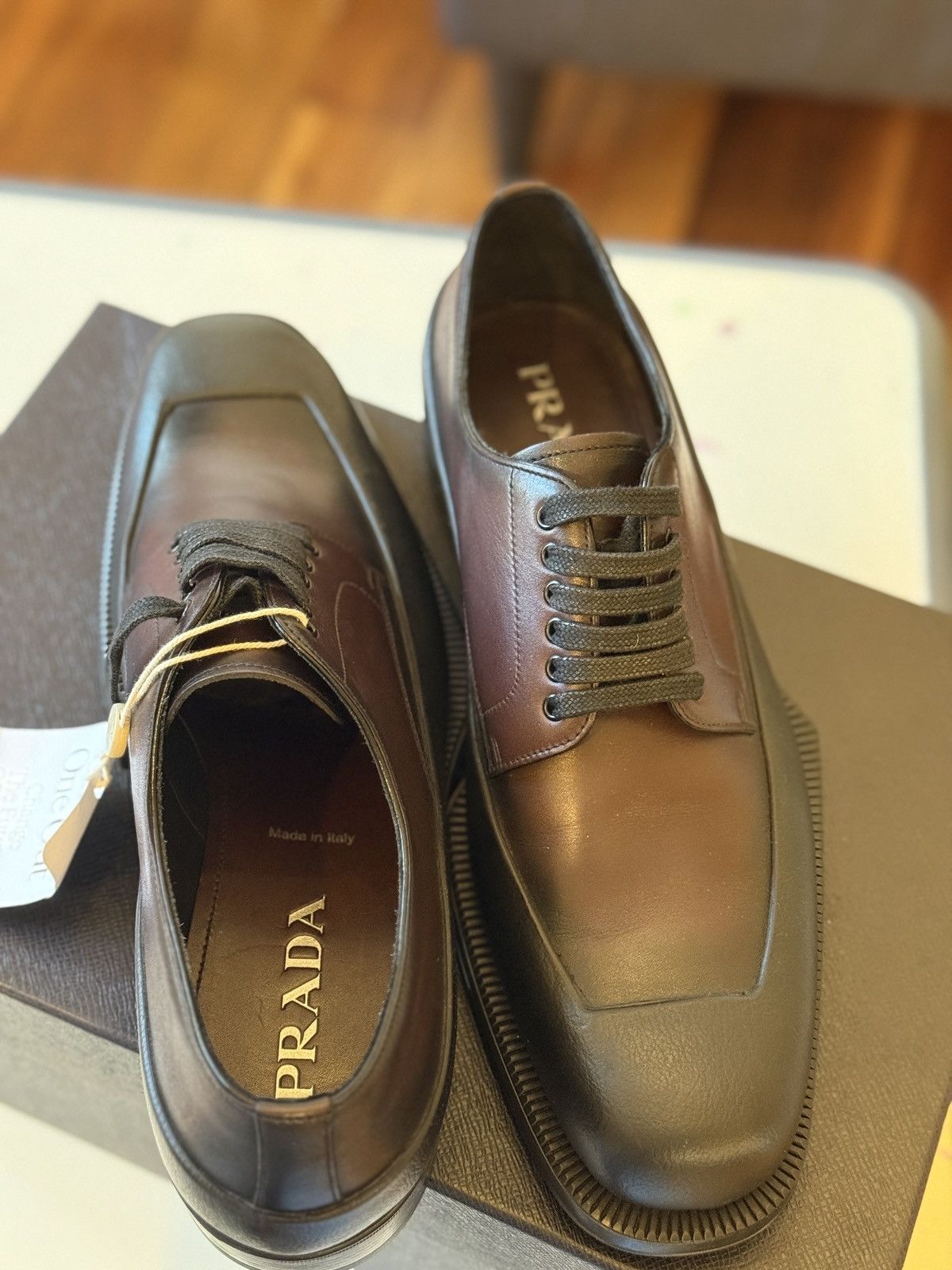 Prada Prada Rubber Dipped Oxfords Brown Size US 9.5 / EU 42-43 - 2 Thumbnail