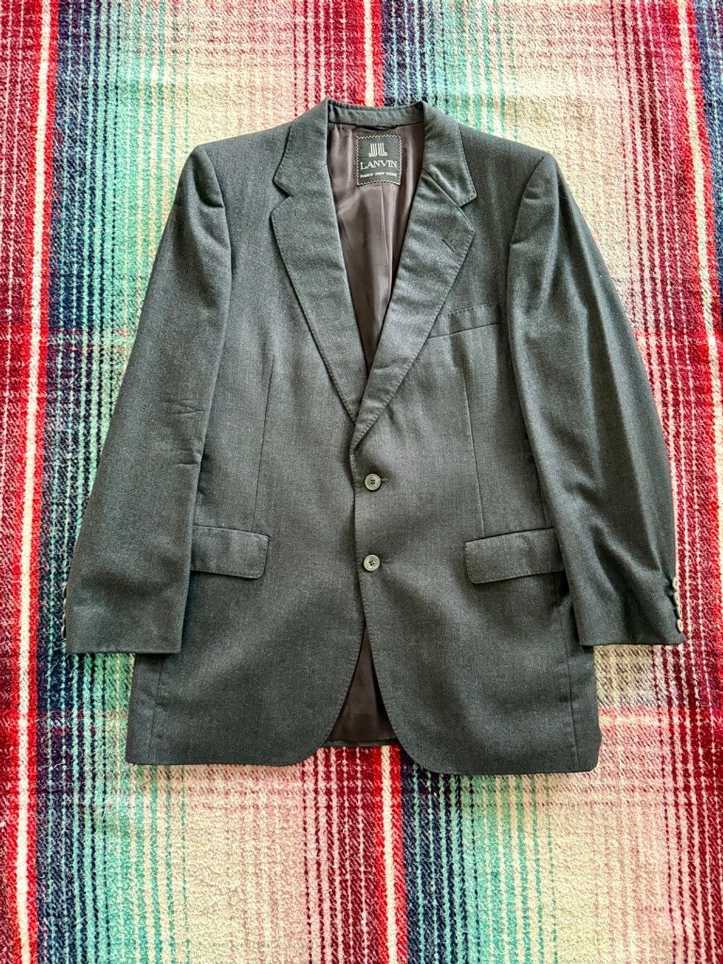 Lanvin 80s Lanvin Charcoal Blazer 41/M Size 42R - 1 Thumbnail