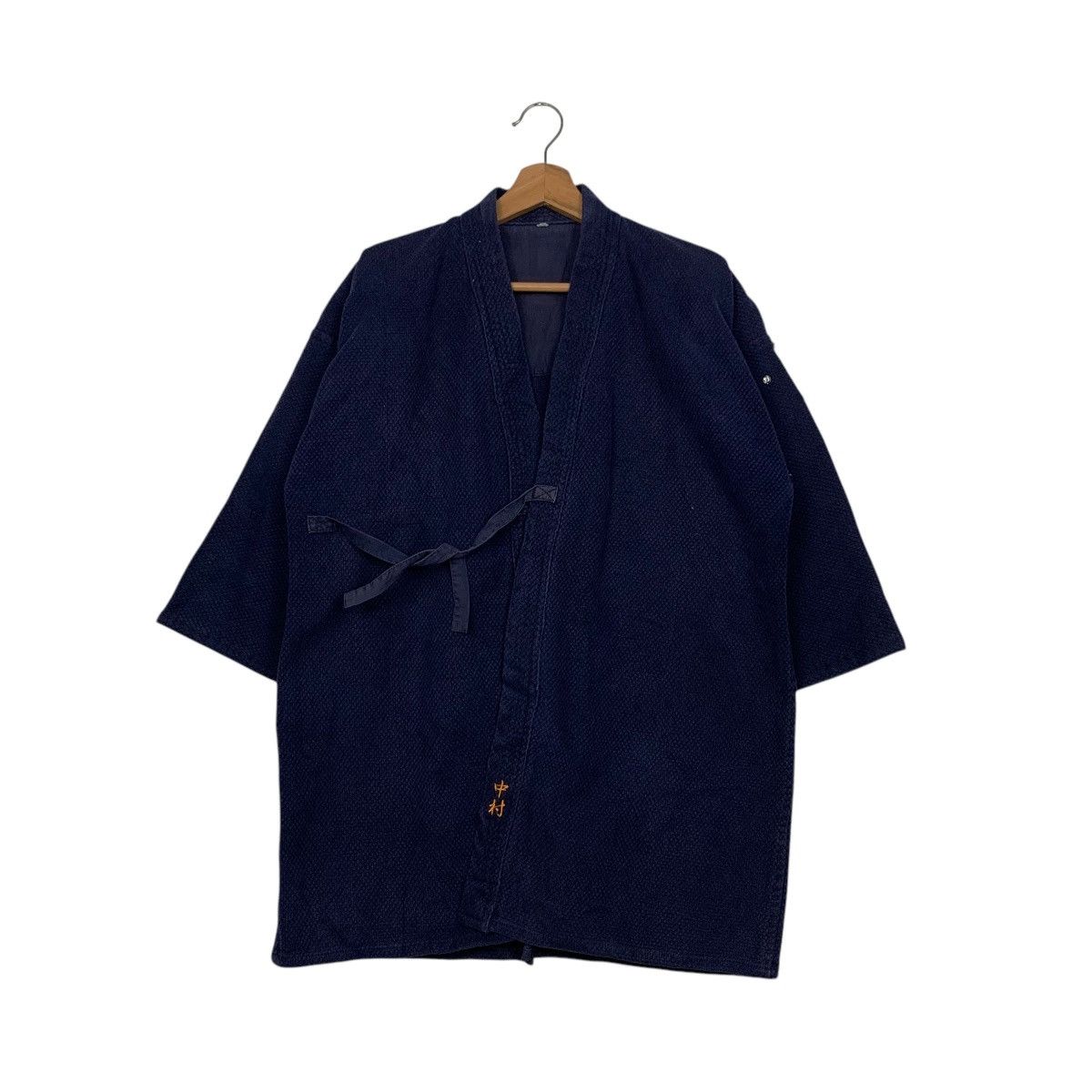 Vintage Indigo Sashiko Thick Weave Kimono Hanten Jacket #2790-C126 Size US L / EU 52-54 / 3 - 1 Thumbnail