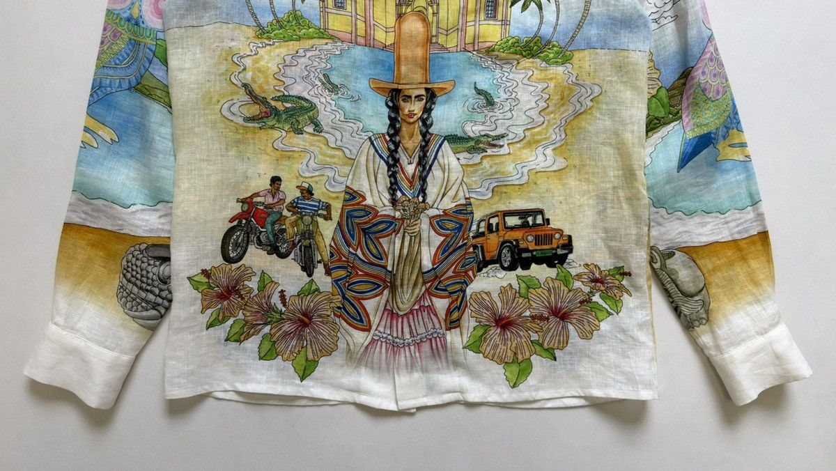 Casablanca ‘Spirit Lake’ Patterned White Linen Shirt Size US S / EU 44-46 / 1 - 6 Thumbnail