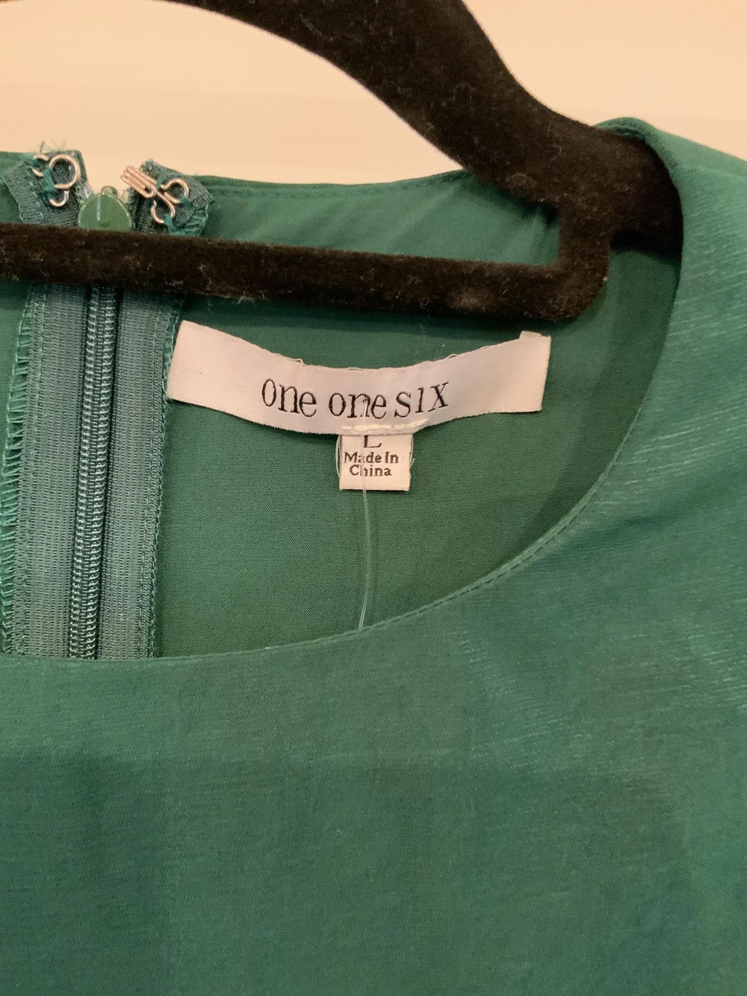 Designer Elegant OneOneSix Green Lace Sleeve Dress Size L / US 10 / IT 46 - 3 Thumbnail