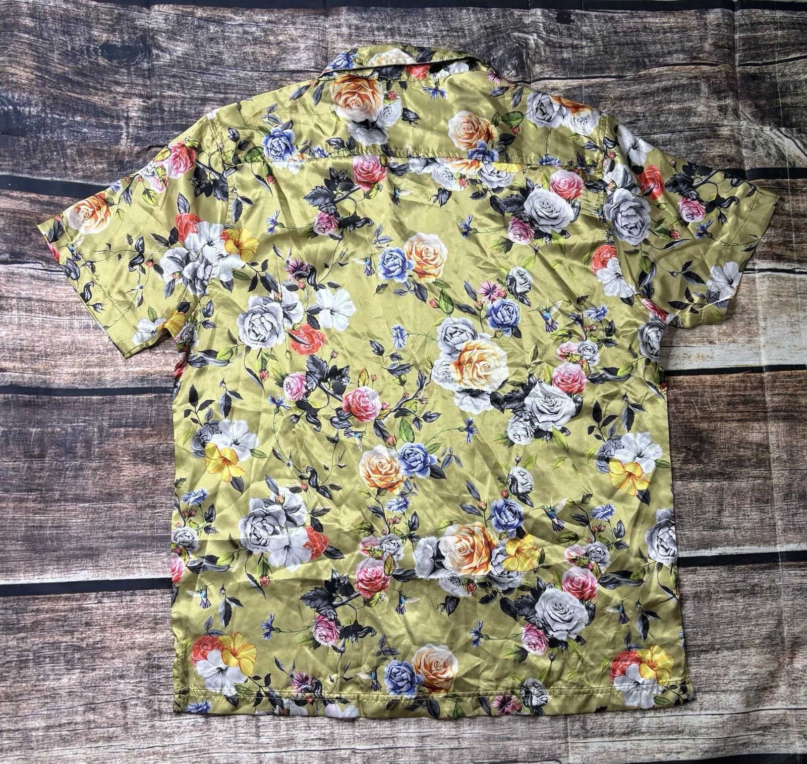 Other Drill Clothing Co Camp Shirt Mens XL Satin Floral Button Up Size US XL / EU 56 / 4 - 3 Thumbnail