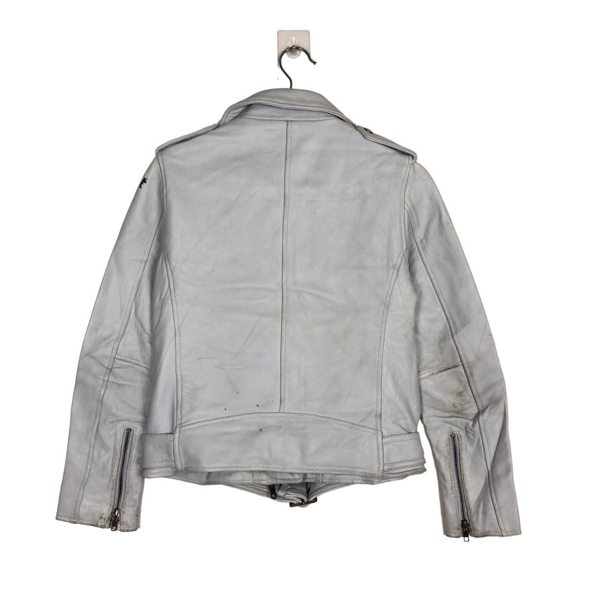Japanese Brand VINTGE DOUBLE BREAST COLLAR LEATHER BIKER JACKET ANOTHERCLIP Size US M / EU 48-50 / 2 - 7 Thumbnail