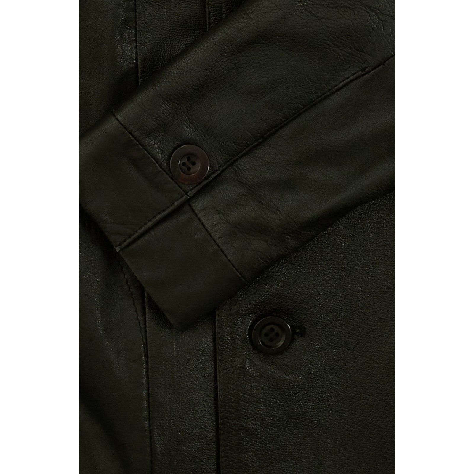 Issey Miyake Artisanal Military Assymetrical Black Leather Jacket Size US S / EU 44-46 / 1 - 3 Thumbnail
