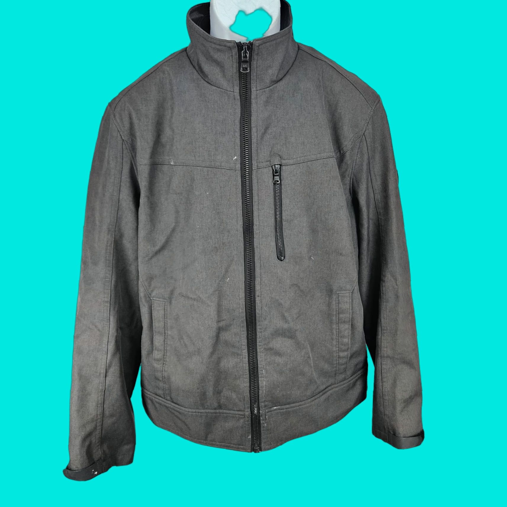 Michael Kors Michael Kors Grey Full Zip Removable Liner Stand Up Collar Jacket Large L Mens Windbreaker Casual, Travel, Workwear Size US L / EU 52-54 / 3 - 1 Thumbnail