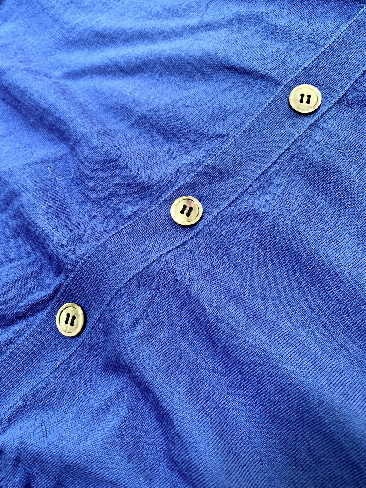 Comme des Garcons Homme Contrast Blue Wool Cardigan Size US M / EU 48-50 / 2 - 5 Thumbnail