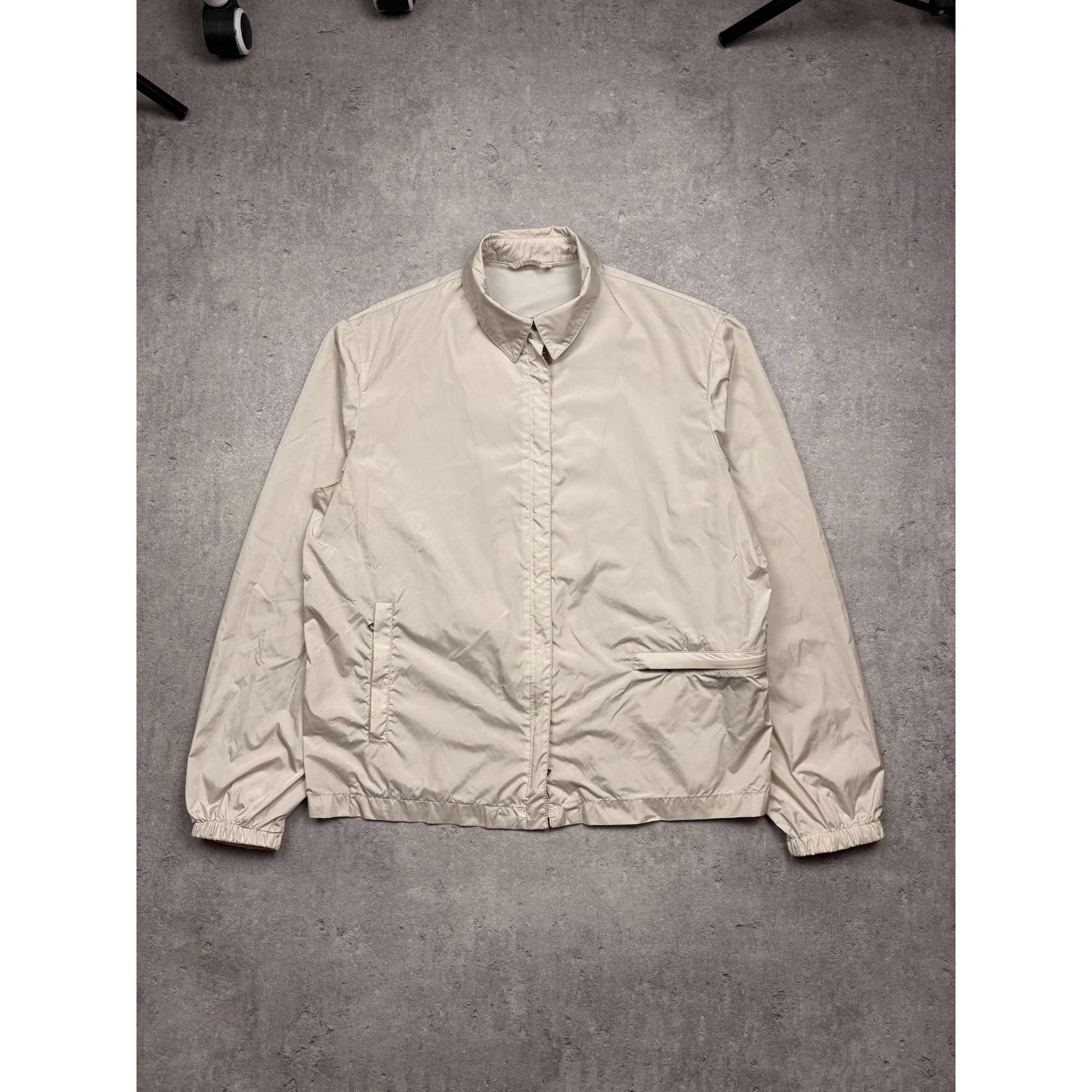 Prada Authentic PRADA Milano Vintage Nylon Women Jacket Beige - Si Size S / US 4 / IT 40 - 1 Thumbnail