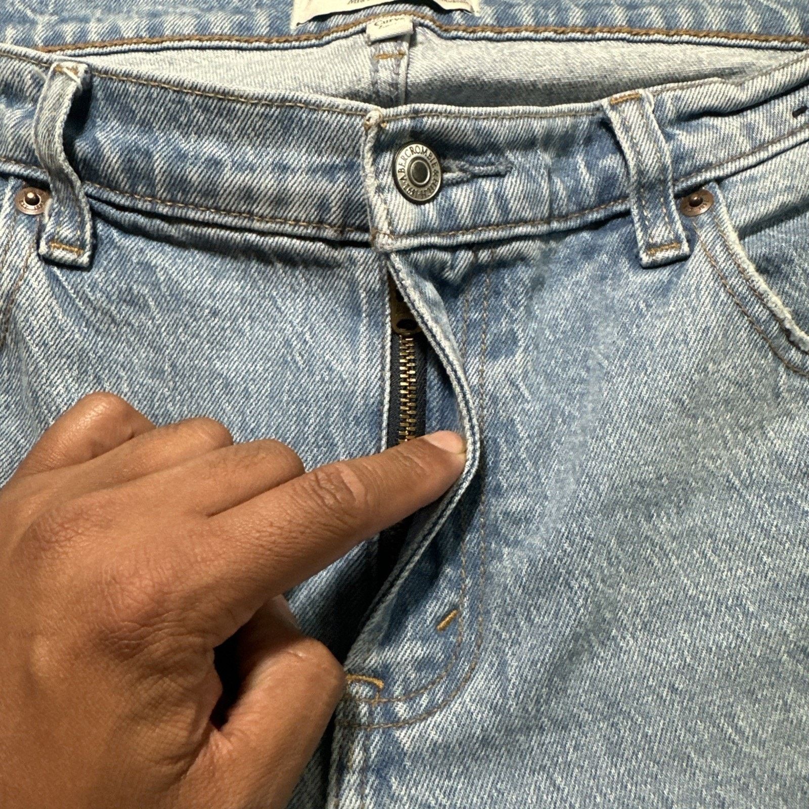 Abercrombie & Fitch Y2k 2000s Abercrombie Fitch Straight Baggy Jeans Ws 31 Size 35" - 8 Thumbnail