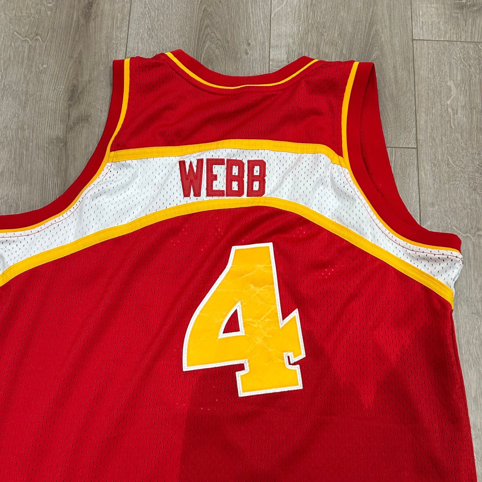 Adidas Atlanta Hawks Spud Webb 1986-87 Red Mitchell Ness Jersey XL Size US XL / EU 56 / 4 - 7 Thumbnail