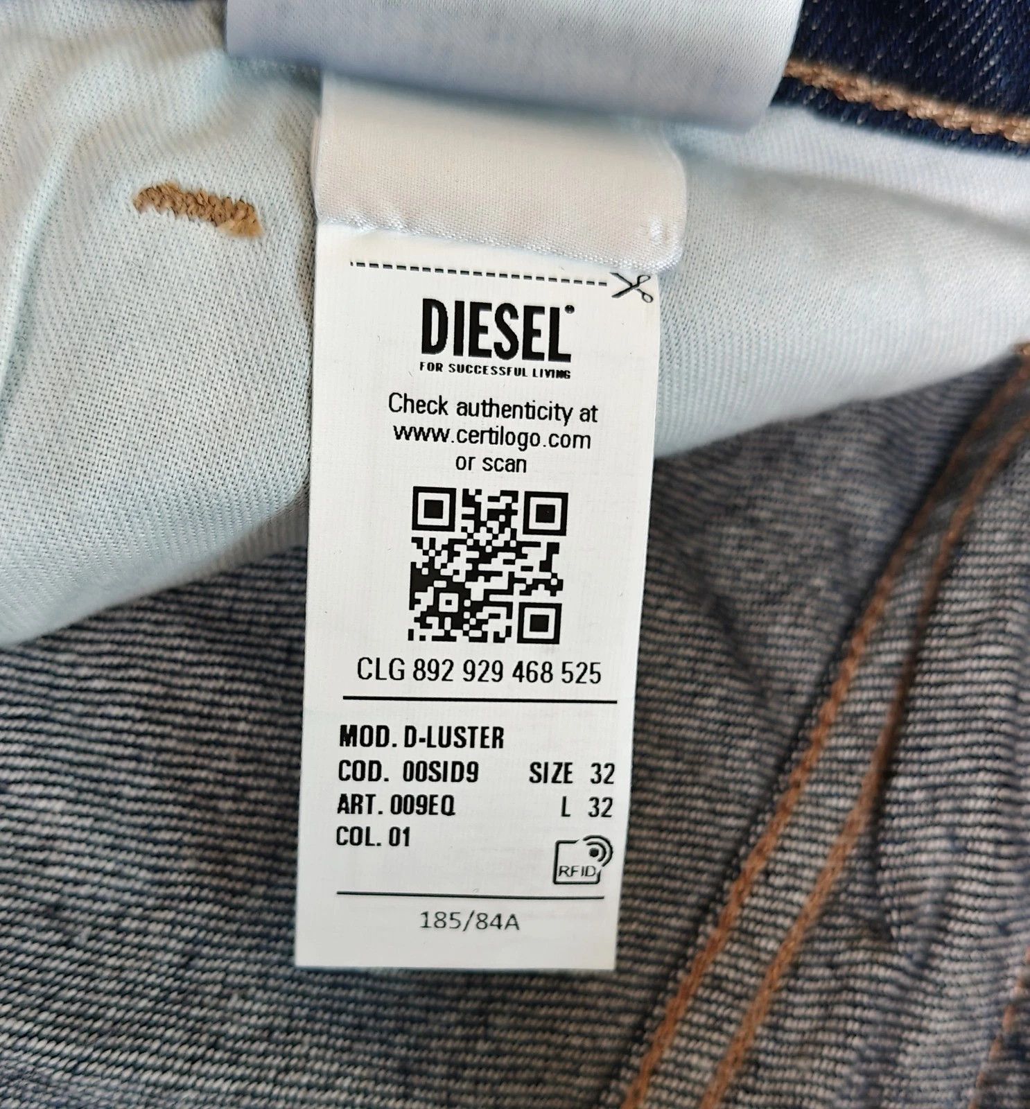 Diesel Diesel D-LUSTER L.32 MENS JEANS T/9563 Size US 32 / EU 48 - 9 Thumbnail