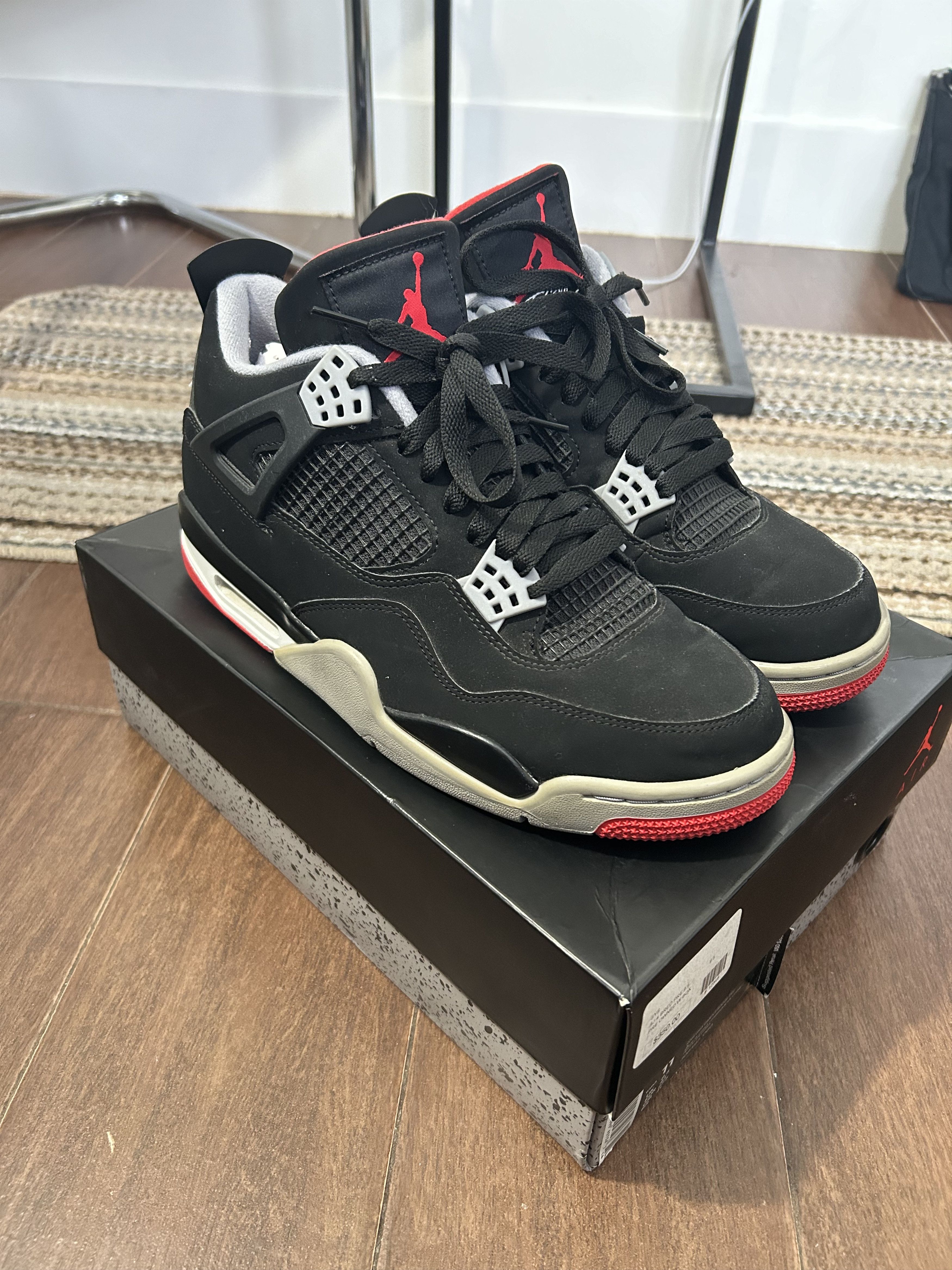 Jordan Brand Jordan 4 "Bred" Size US 9.5 / EU 42-43 - 2 Thumbnail
