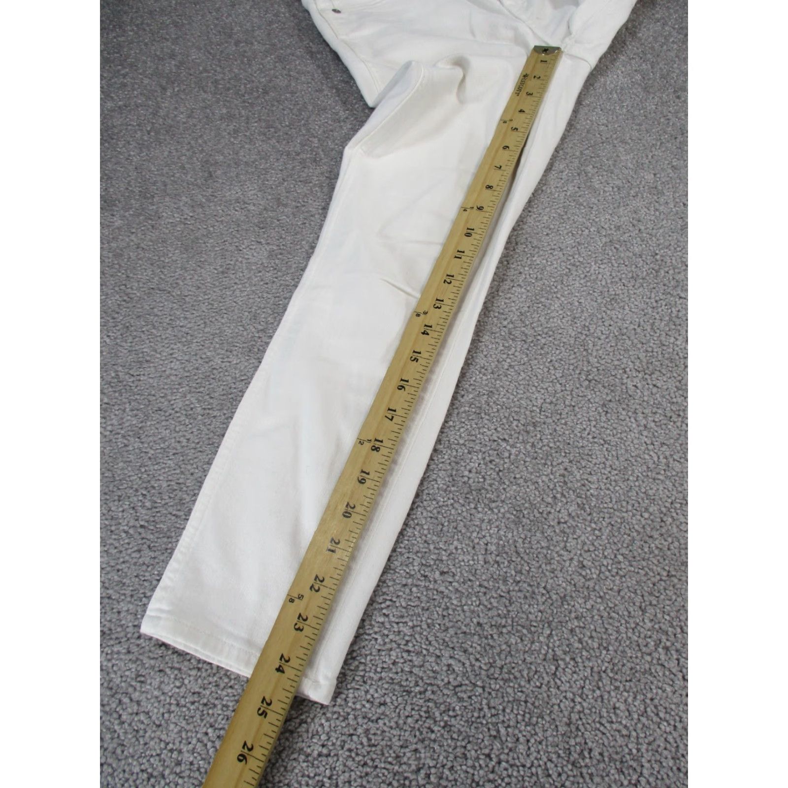 Madewell Madewell Jeans Womens 25 Petite White Denim Button Fly Skinny Crop Mens? Size 42" / US 20 - 5 Thumbnail
