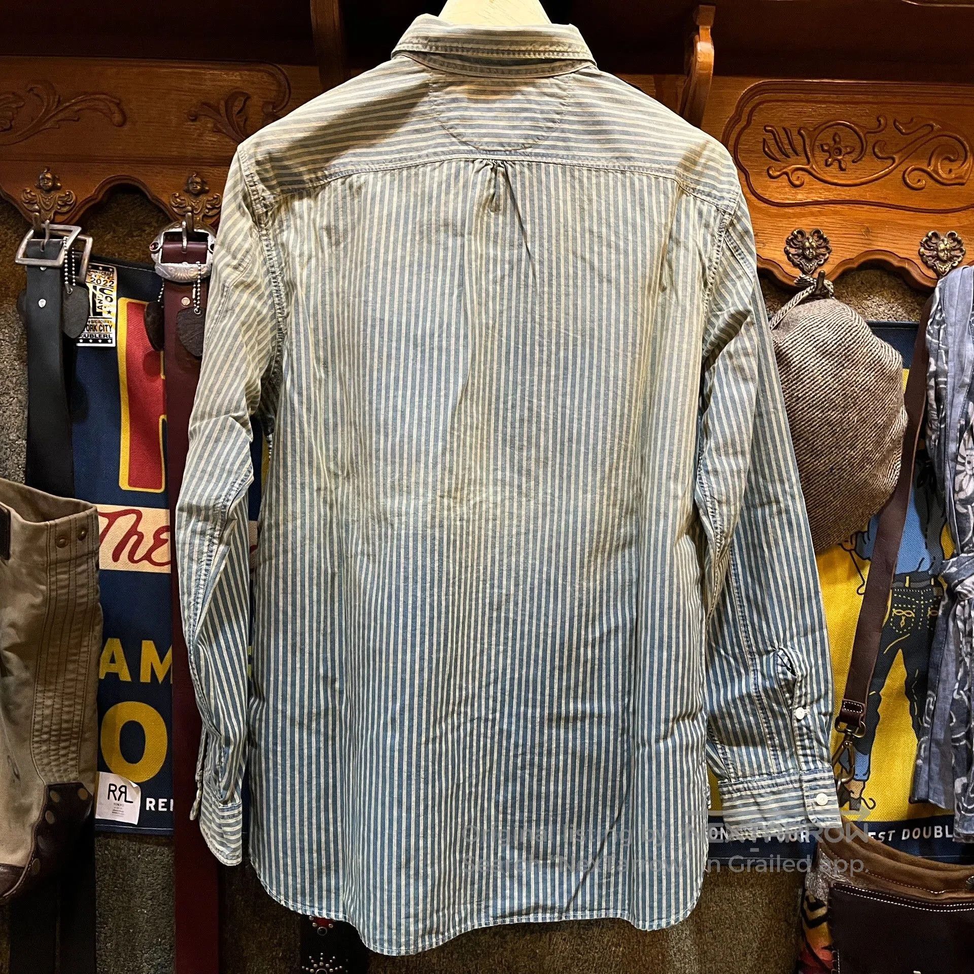 RRL Ralph Lauren RRL Distressed Striped Shirt. Size US L / EU 52-54 / 3 - 2 Thumbnail