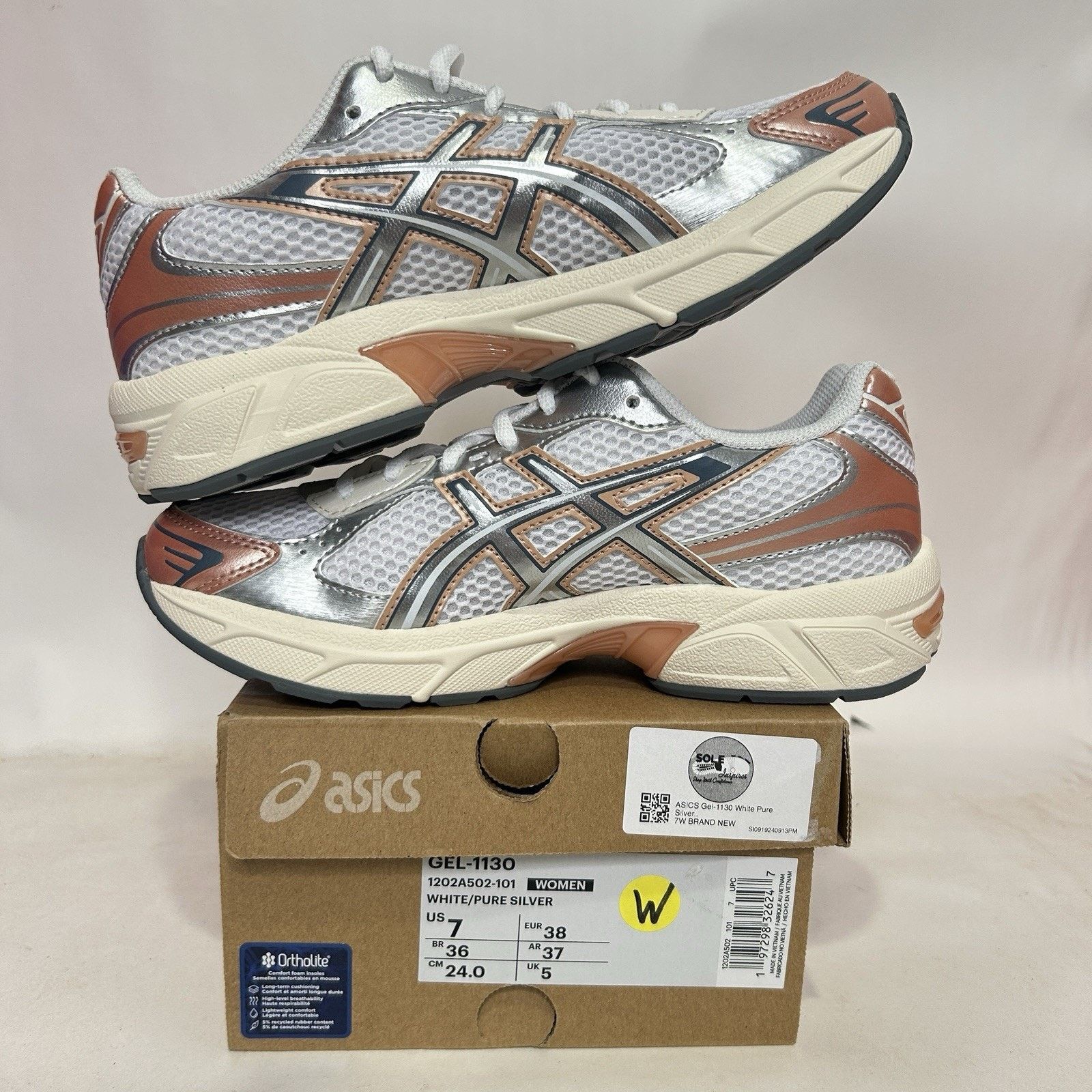 Asics ASICS Gel-1130 WMNS “Copper Pure Silver” Size US 7 / IT 37 - 4 Thumbnail