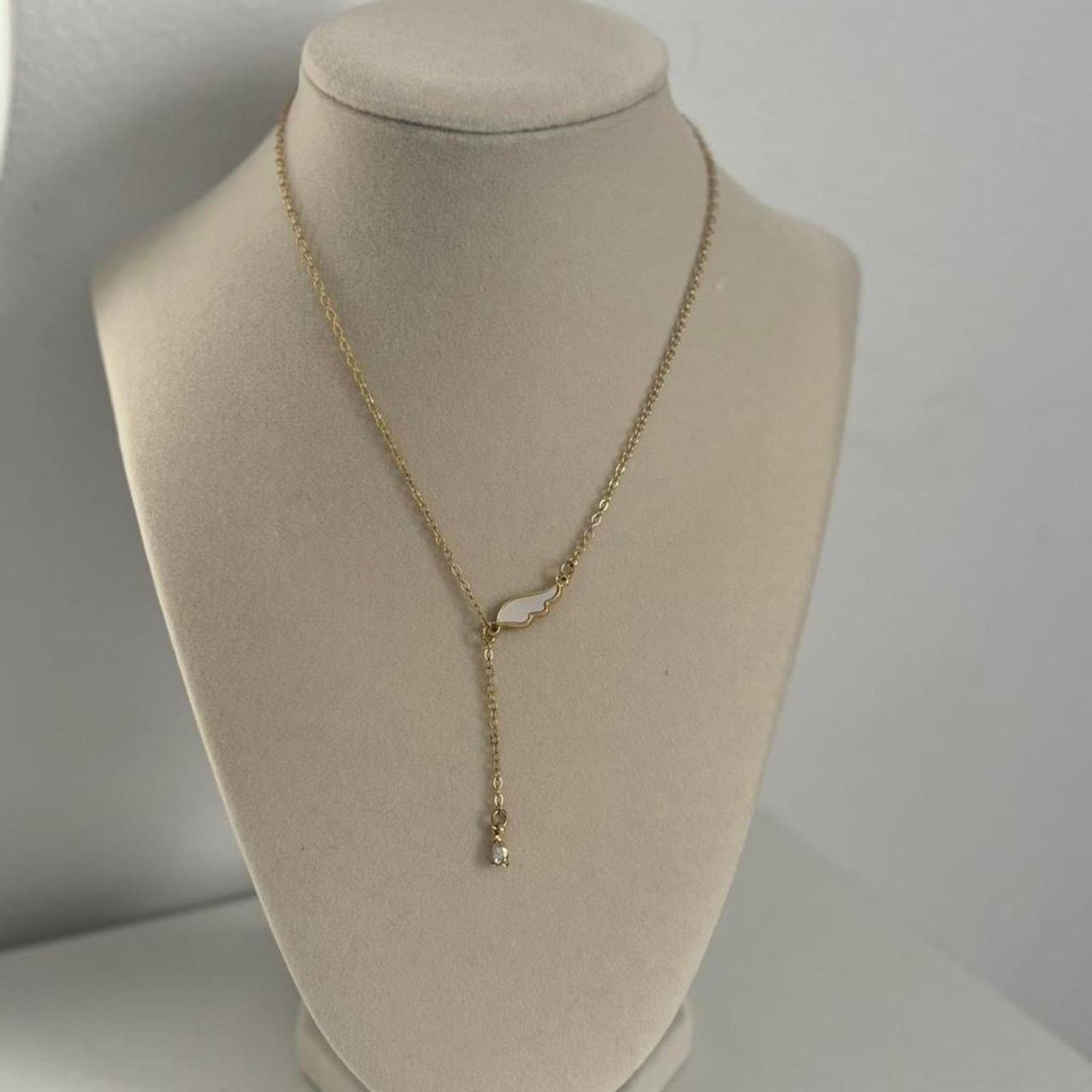 Other Gold Angel Wing Necklace Stainless Steel Elegant Minimal Size ONE SIZE - 1 Thumbnail