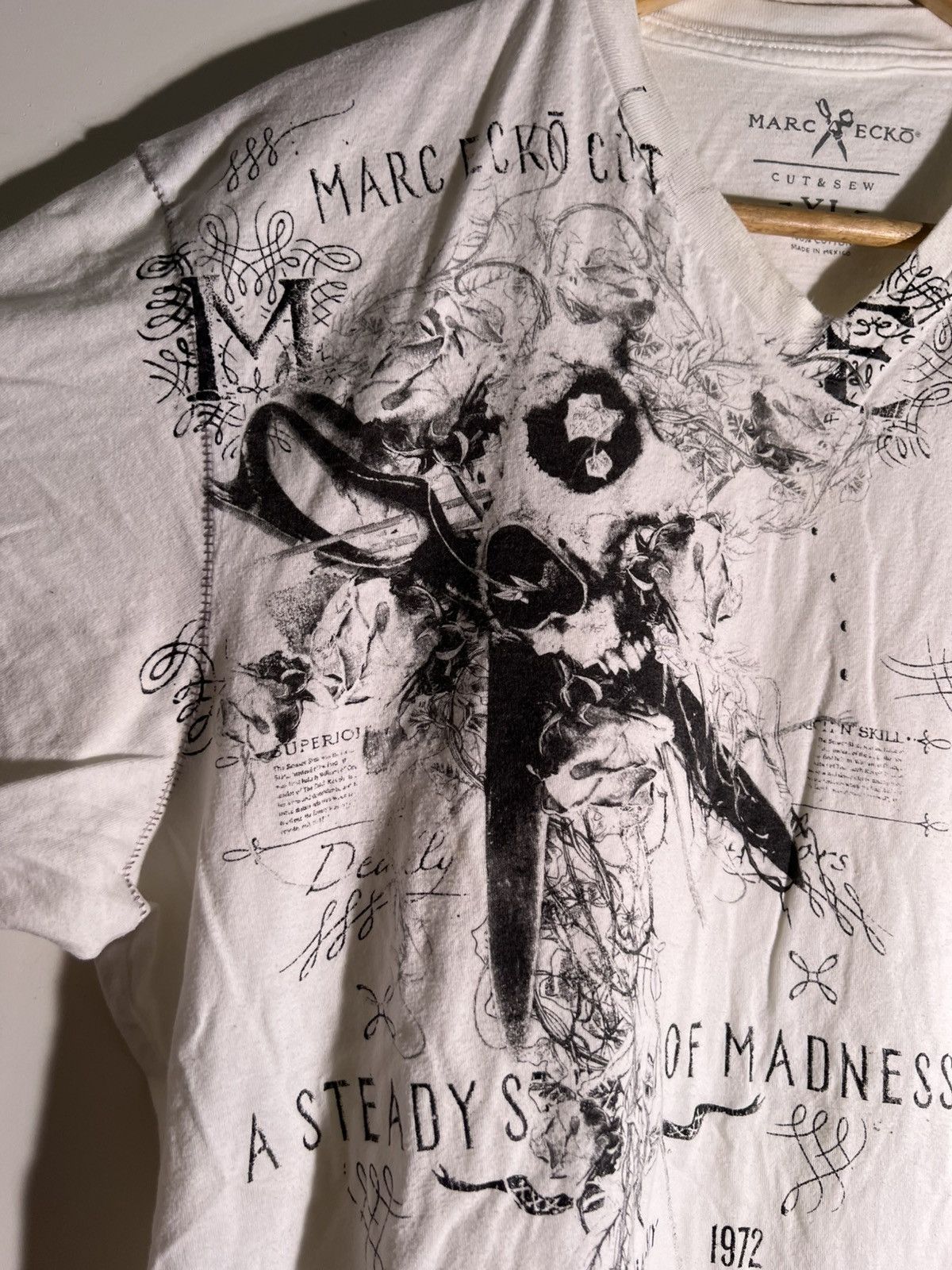 Vintage 2000’s Y2K VTG Vintage Marc Ecko Skull Scissors Goth T Shirt Size US XL / EU 56 / 4 - 5 Thumbnail
