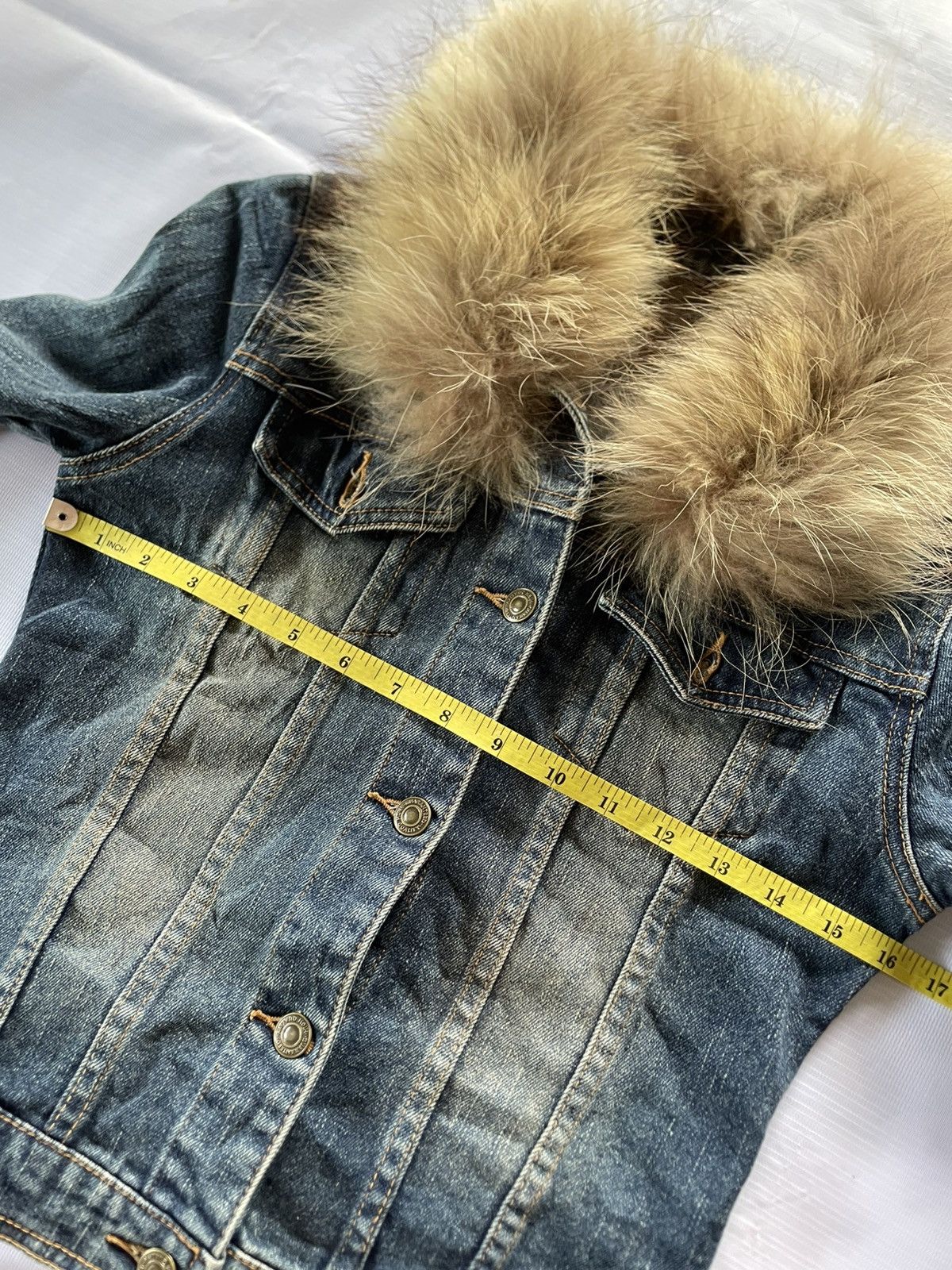 14th Addiction Japanese Mage Faux Fur Denim Jacket Lgb Ifisx Style Size US XS / EU 42 / 0 - 8 Thumbnail