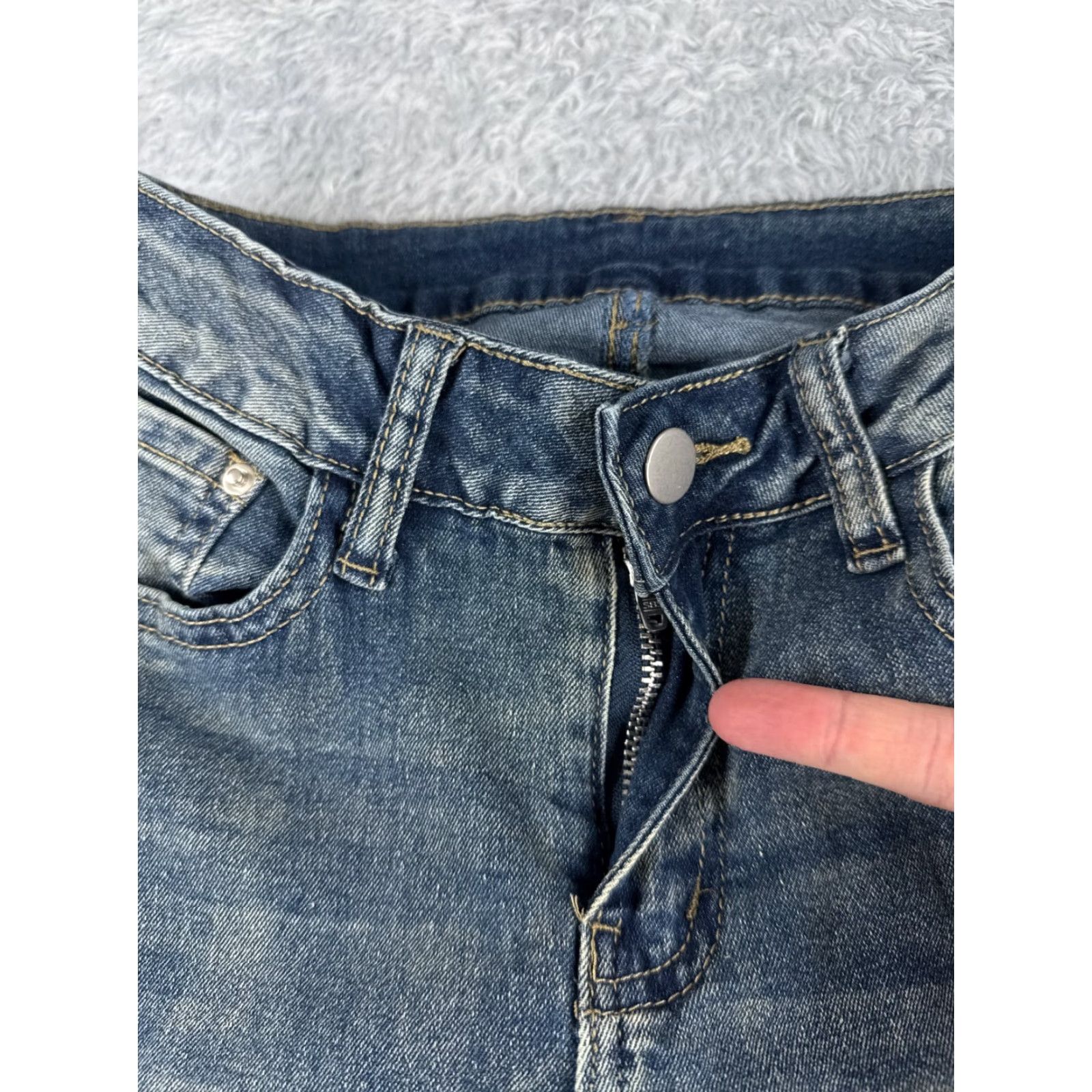 Shein SheIn Jeans Flared Denim 26 Blue Cotton Blend Stretch Low Rise 22x29 Womens Size 26" / US 2 / IT 38 - 5 Thumbnail