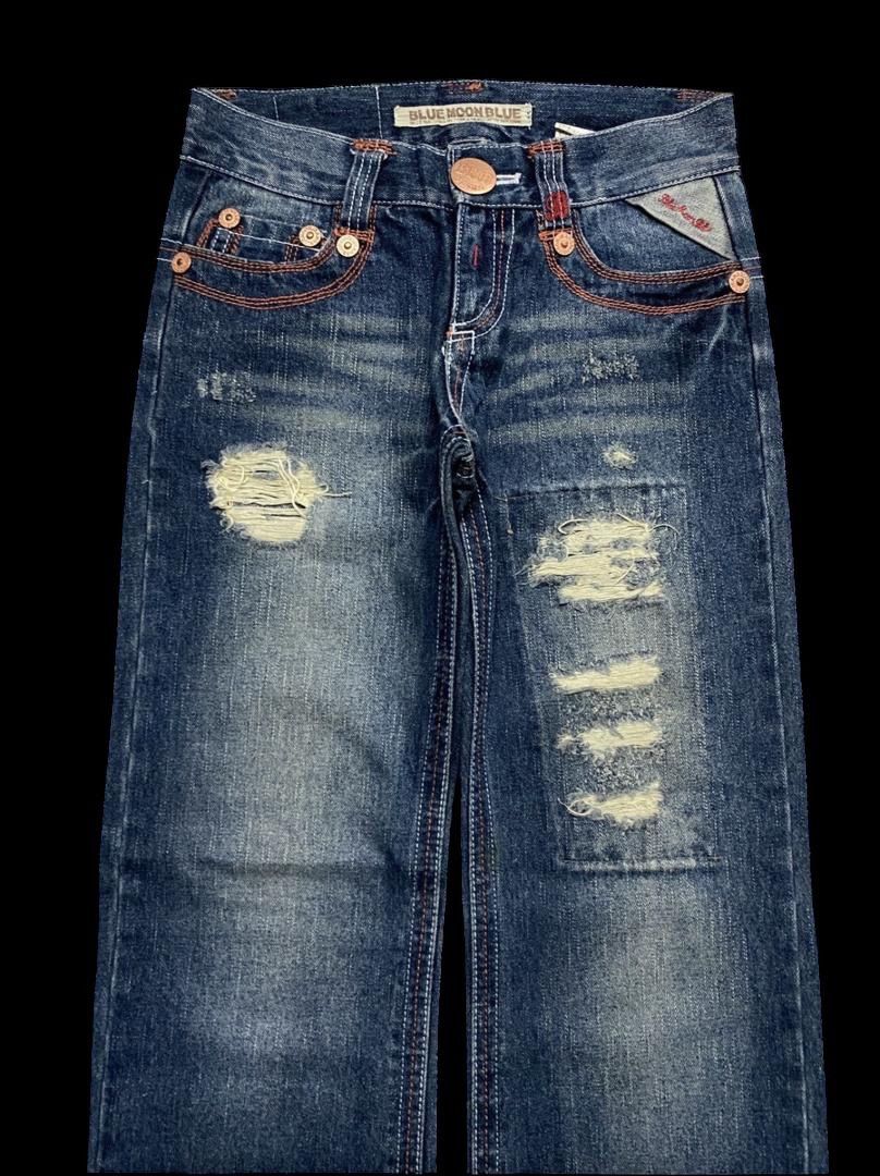 Vintage Vintage 90s Blue Moon Blue Mudwash Patchwork Distressed Size US 28 / EU 44 - 3 Thumbnail