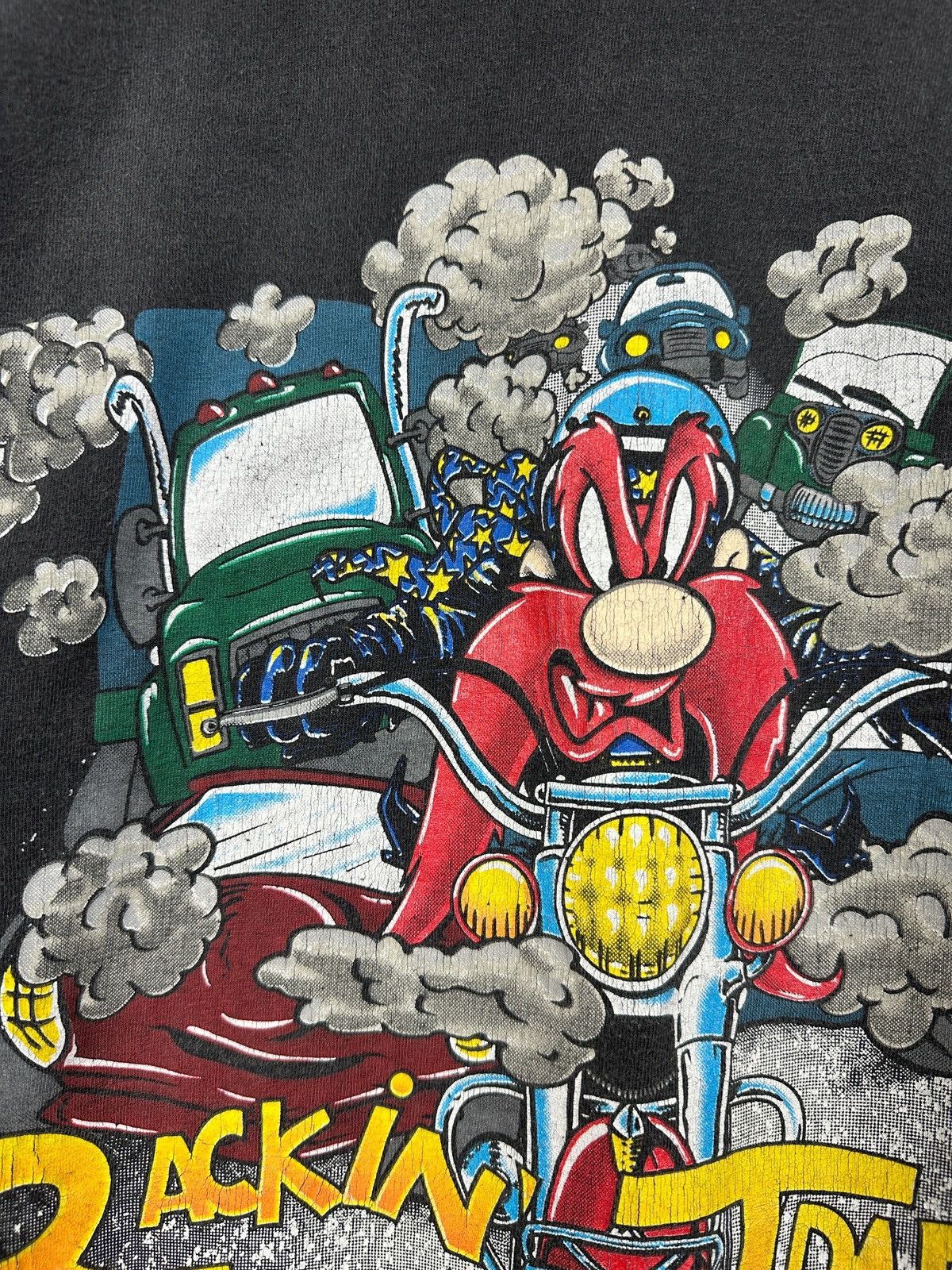 Harley Davidson 1994 Harley Davidson Looney Tunes Yosemite Dam Fade T-Shirt Size US L / EU 52-54 / 3 - 8 Thumbnail