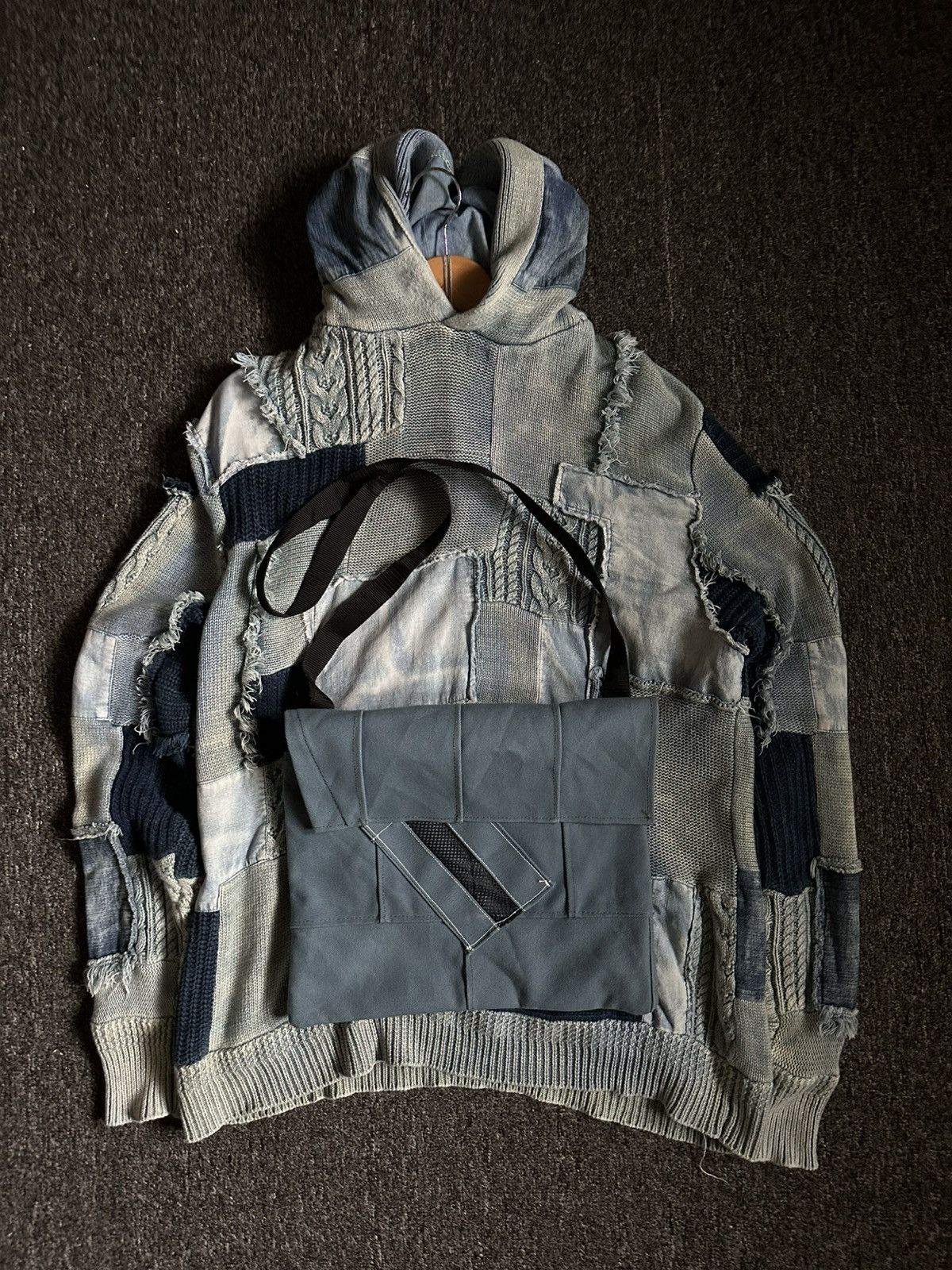 Avant Garde Unknown Japan Designer Crossbody Bag in Blue, Men's