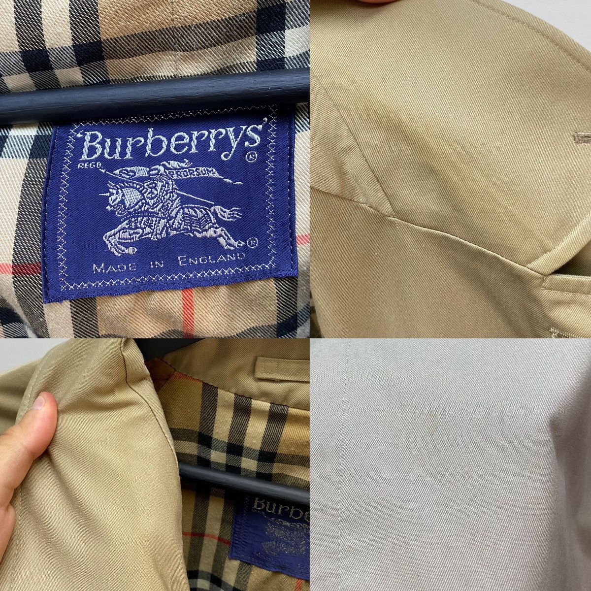 Burberry × Vintage Vintage 90’s Burberry’s nova check men’s trench coat Jacket Size US L / EU 52-54 / 3 - 23 Thumbnail