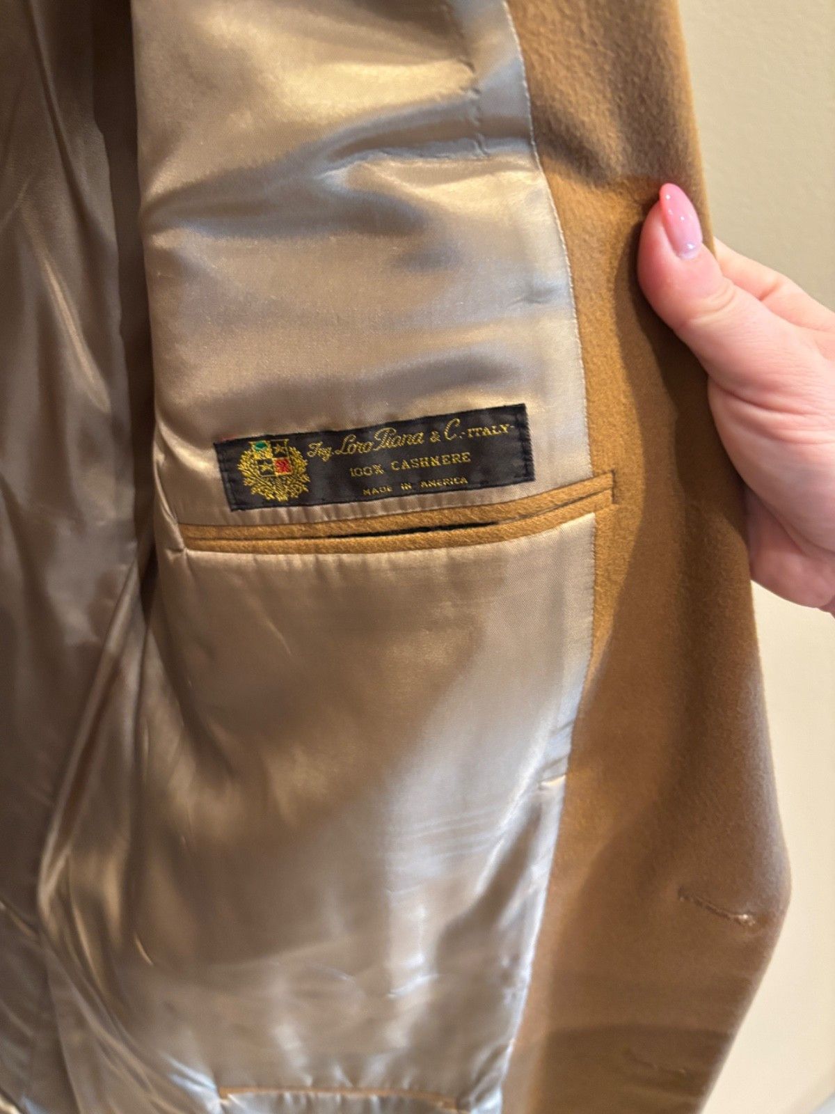 Burberry Vintage 'Burberrys' 100% Cashmere Blazer Camel Brown Size 44L - 6 Thumbnail