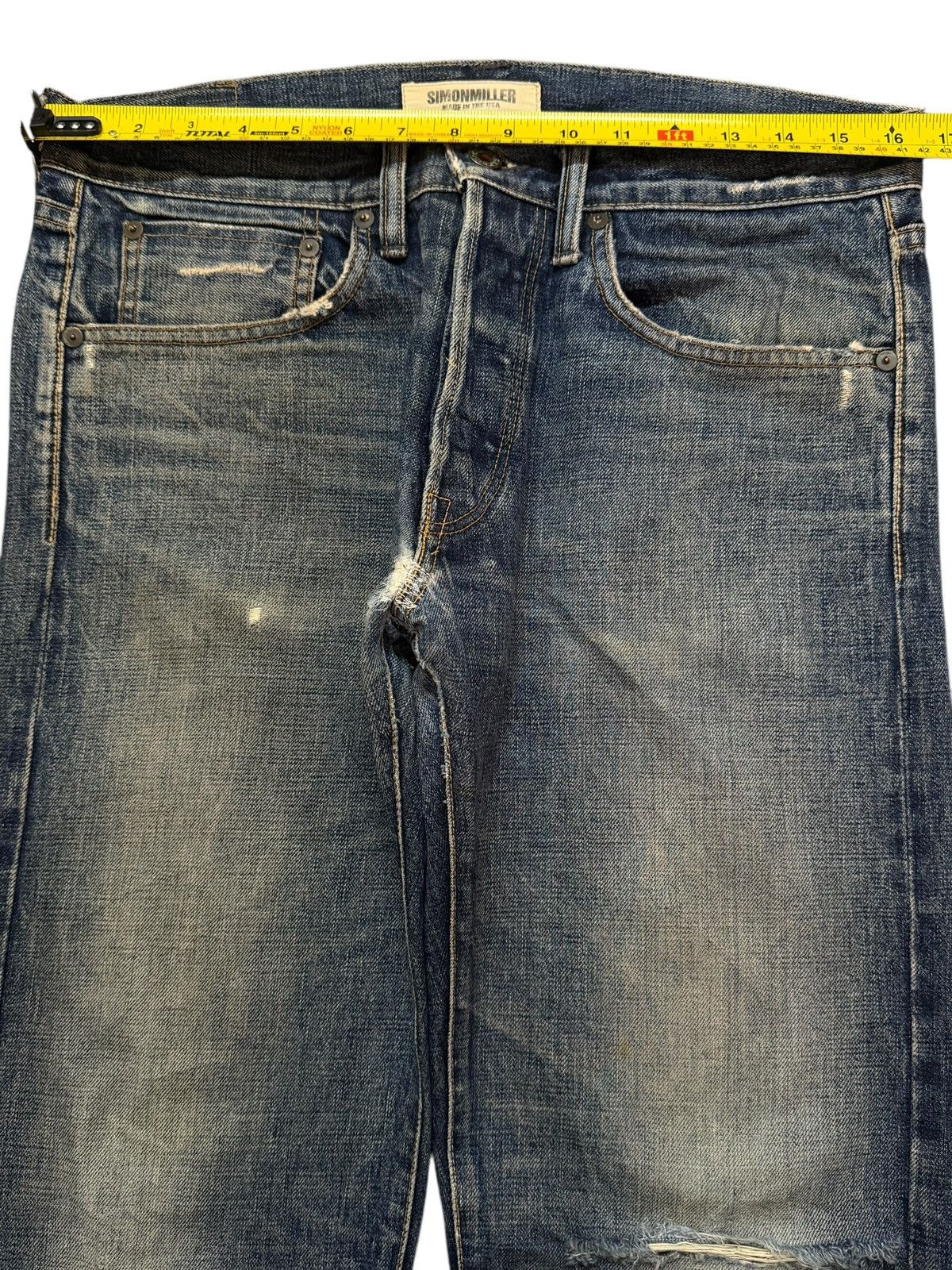 Simon Miller Vintage 90s Usa Simon Miller Selvedge Blue Faded Wash Jeans Size US 32 / EU 48 - 11 Thumbnail