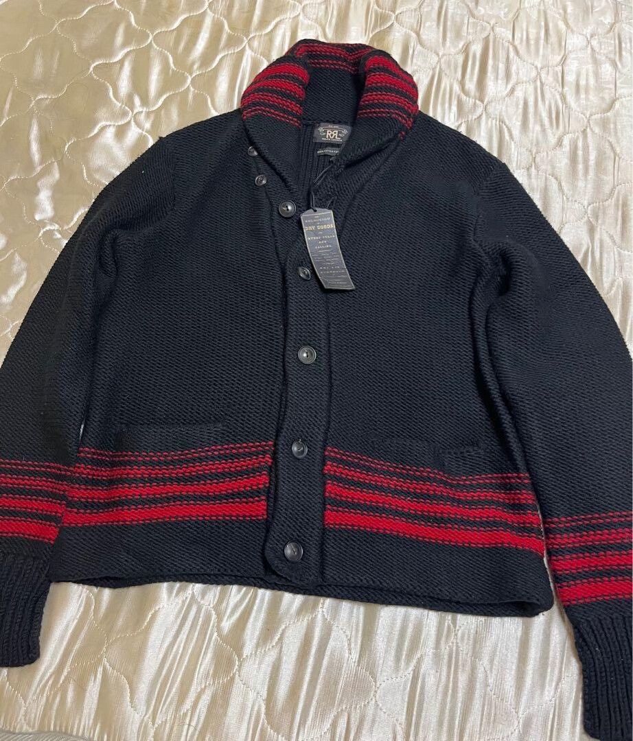 rare vintage black red wool cardigan