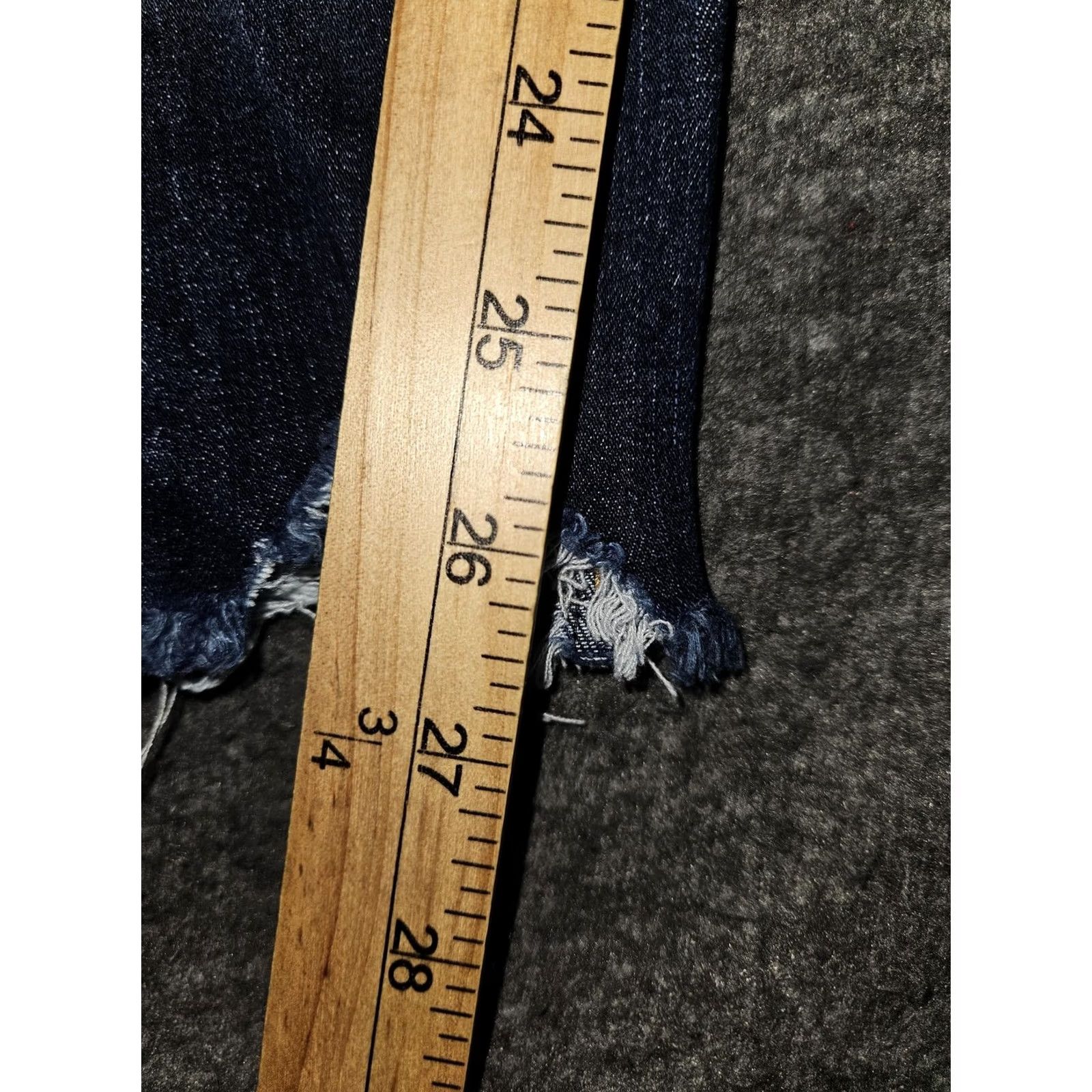 Vintage KanCan Jeans Womens 7/27 Blue High Rise Skinny Distressed Button Fly Raw Hem Size 28" / US 6 / IT 42 - 6 Thumbnail