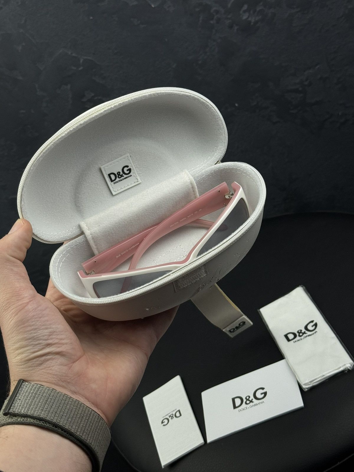 Dolce & Gabbana Vintage Dolce & Gabbana Pink & White Sunglasses Size ONE SIZE - 10 Thumbnail