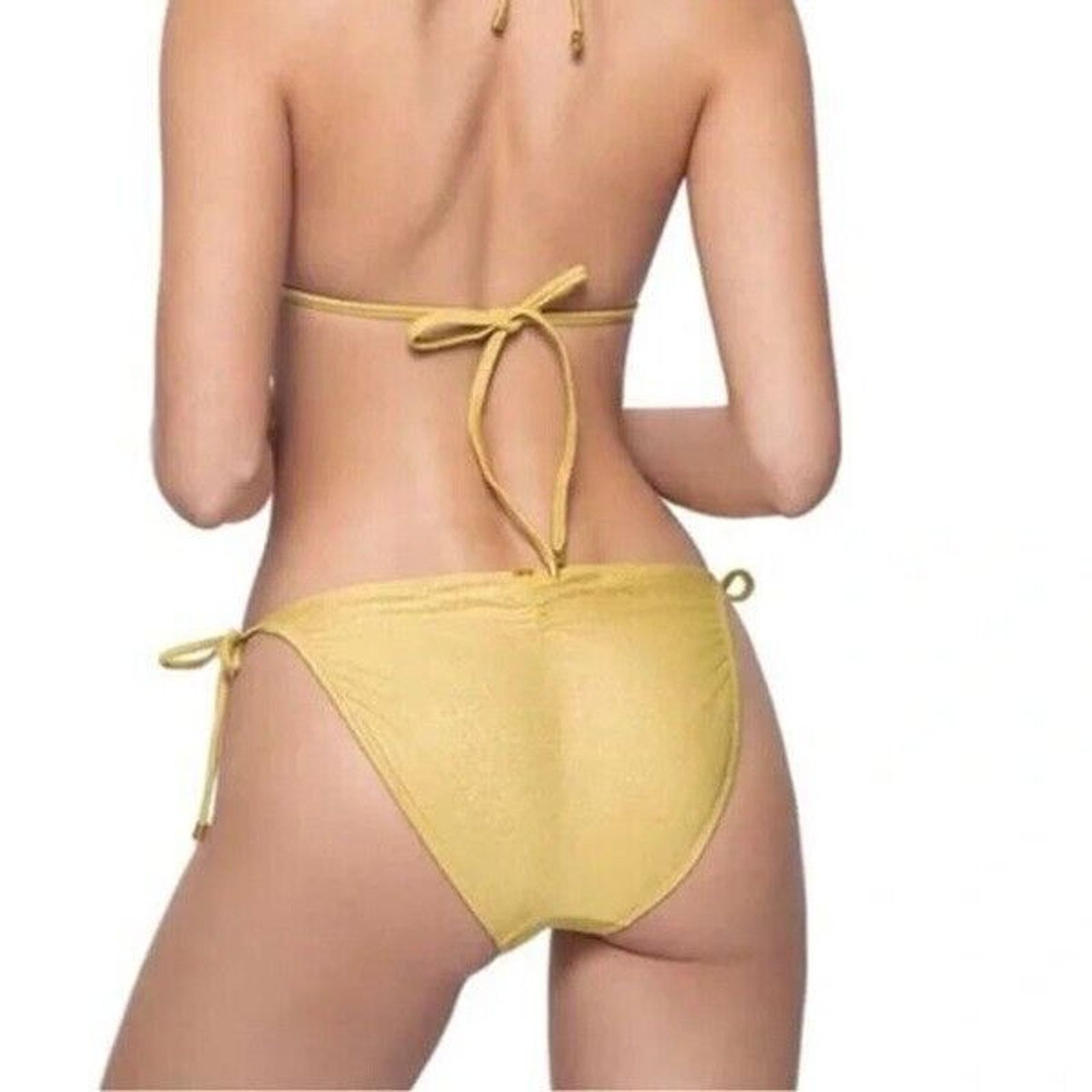 Other NWT PQ Swim Metallic Haven Side Tie Ruched Bikini Bottom MD Size ONE SIZE - 5 Thumbnail